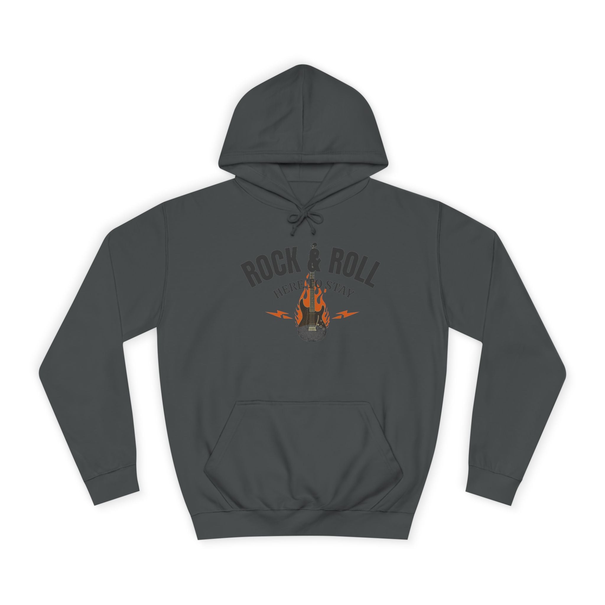Rock & Roll Flame Guitar Hoodie — Vintage Music College Sweatshirt