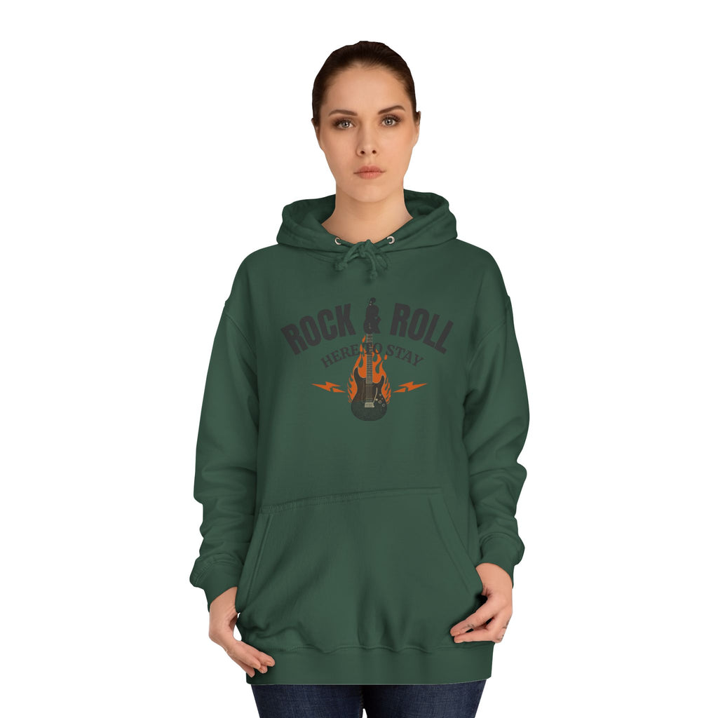 Rock & Roll Flame Guitar Hoodie — Vintage Music College Sweatshirt