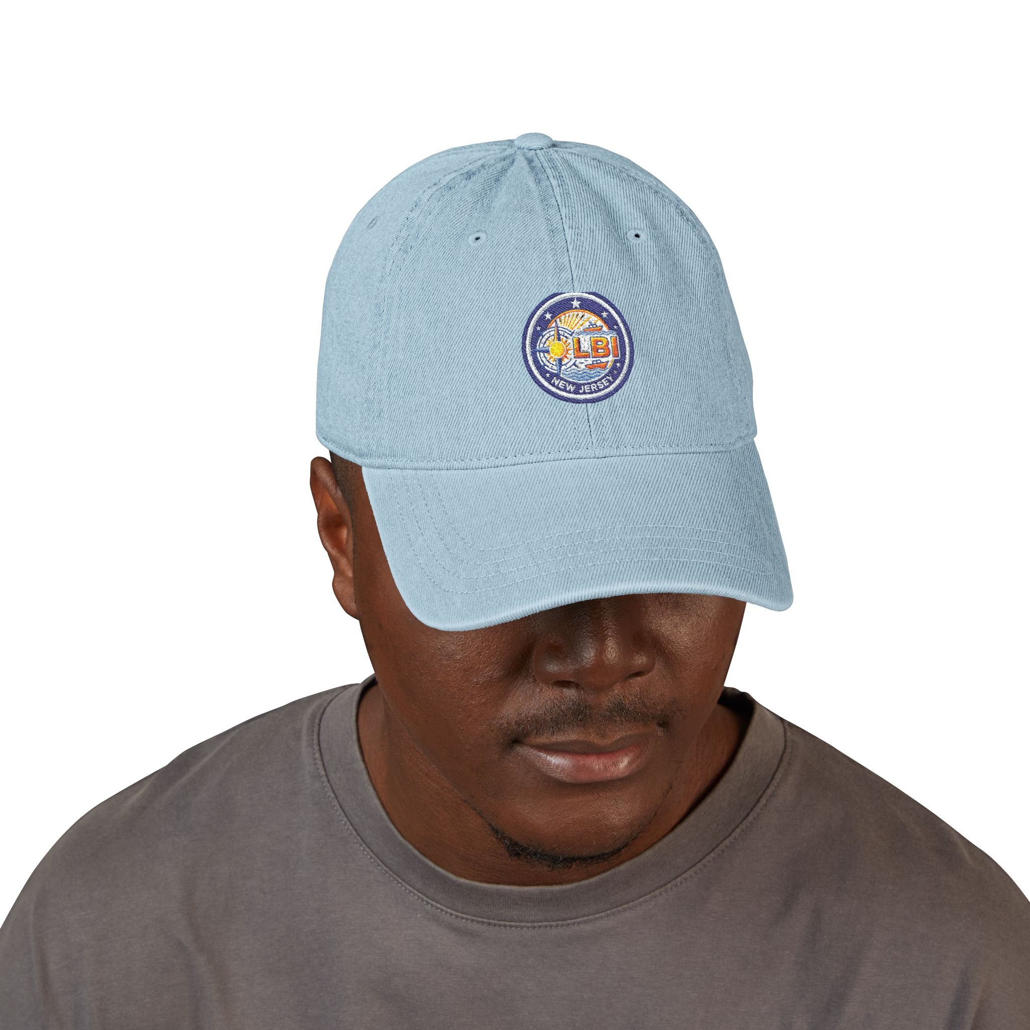 Embroidered 'LBJ' Retro Patch Denim Hat — Vintage Baseball Cap