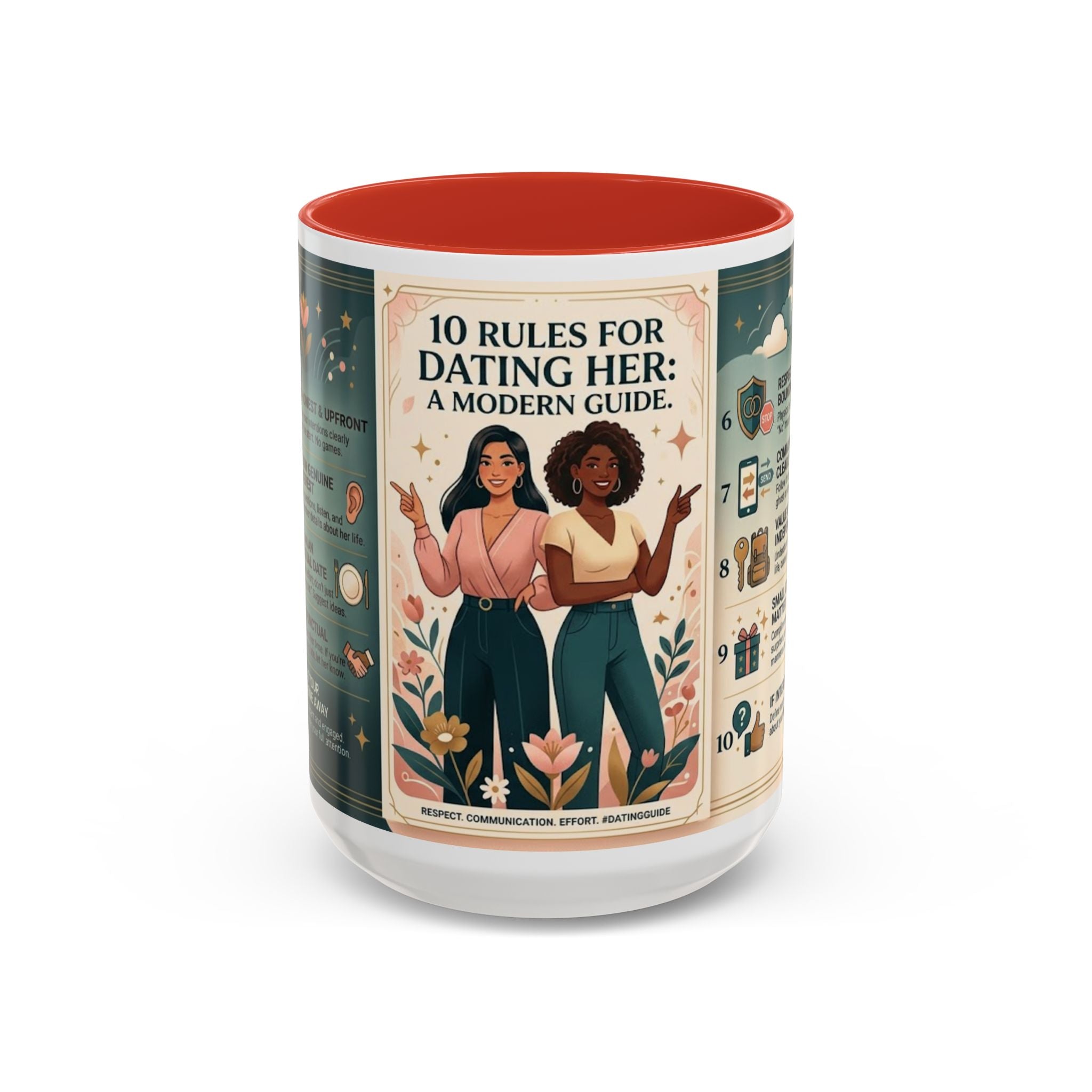 Coffee Mug - “10 Rules for Dating Her: A Modern Guide” Accent Ceramic Mug