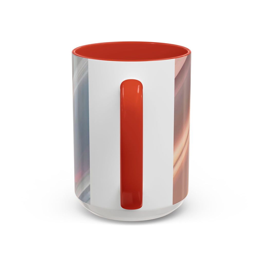 Abstract Peach Swirl Accent Coffee Mug — Modern Aesthetic Ceramic Mug