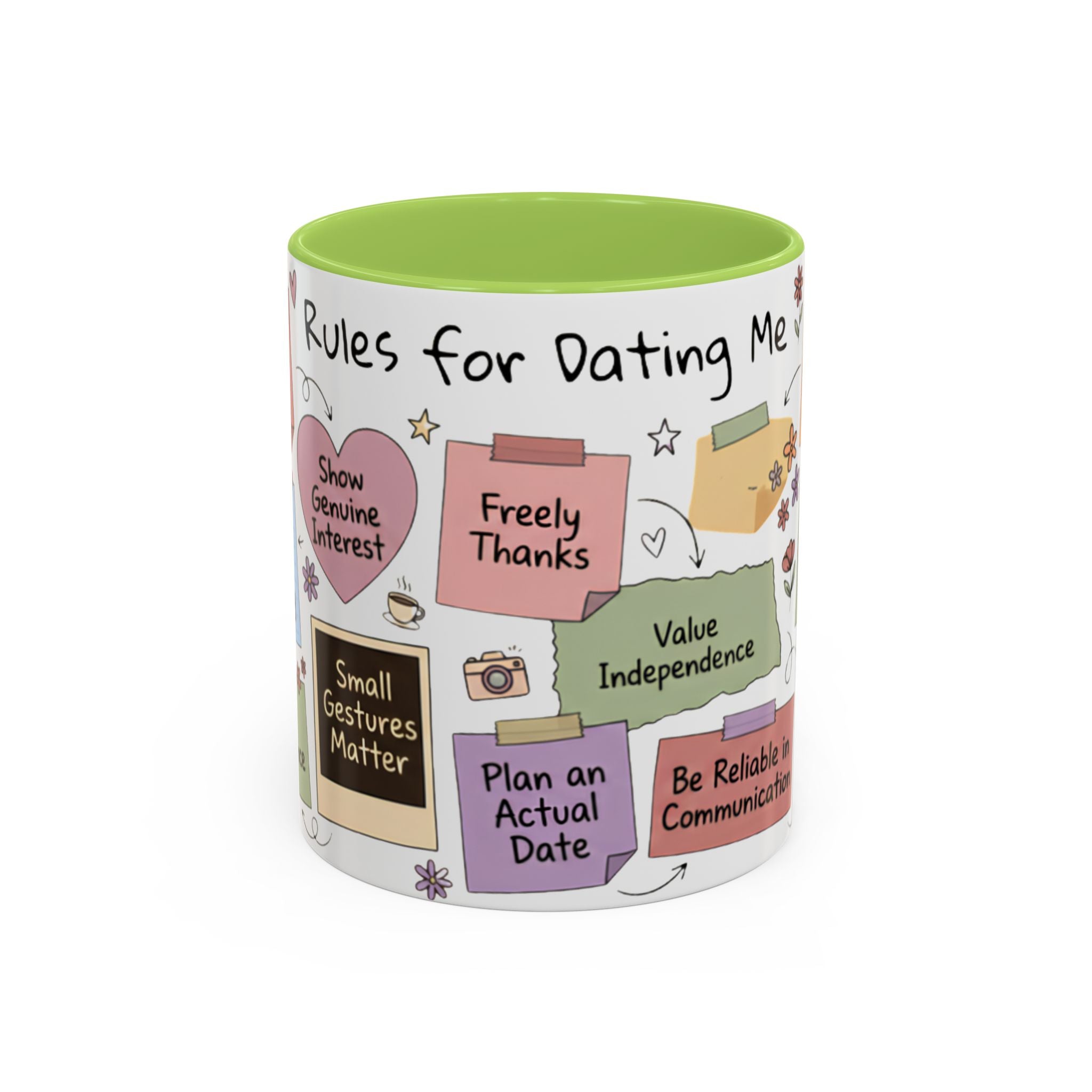 Coffee Mug — 'Rules for Dating Me' Cute Advice Graphic Mug (11/15oz)