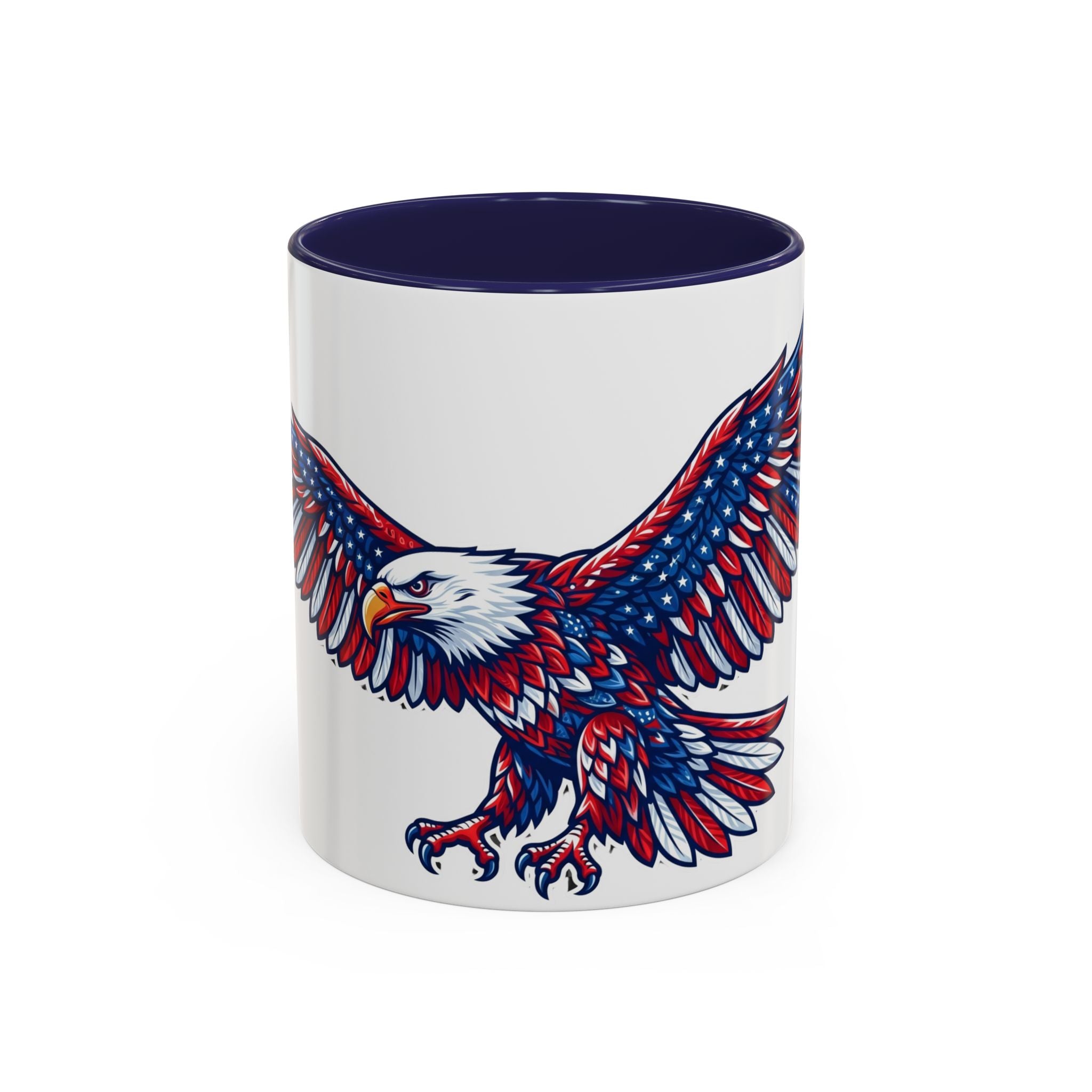 Patriotic Eagle Accent Coffee Mug — Red White & Blue Flying Eagle (11/15oz)