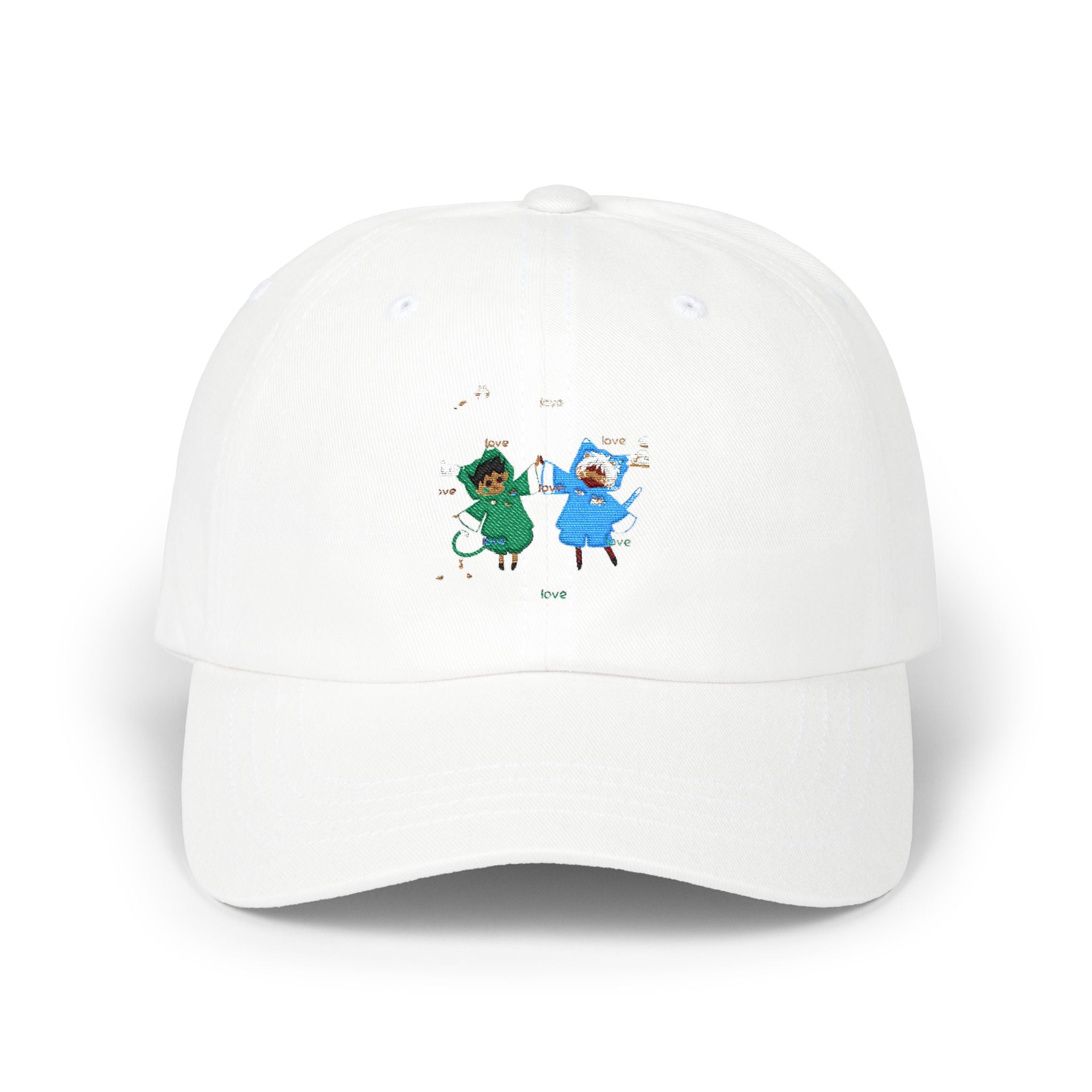 Dad Cap — Cute Watercolor Rain Kids Design (Blue & Green)