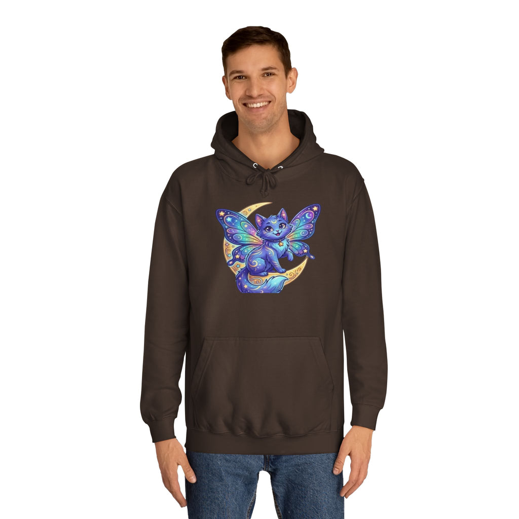 Butterfly Cat Hoodie — Cosmic Purple Kitty Graphic Pullover
