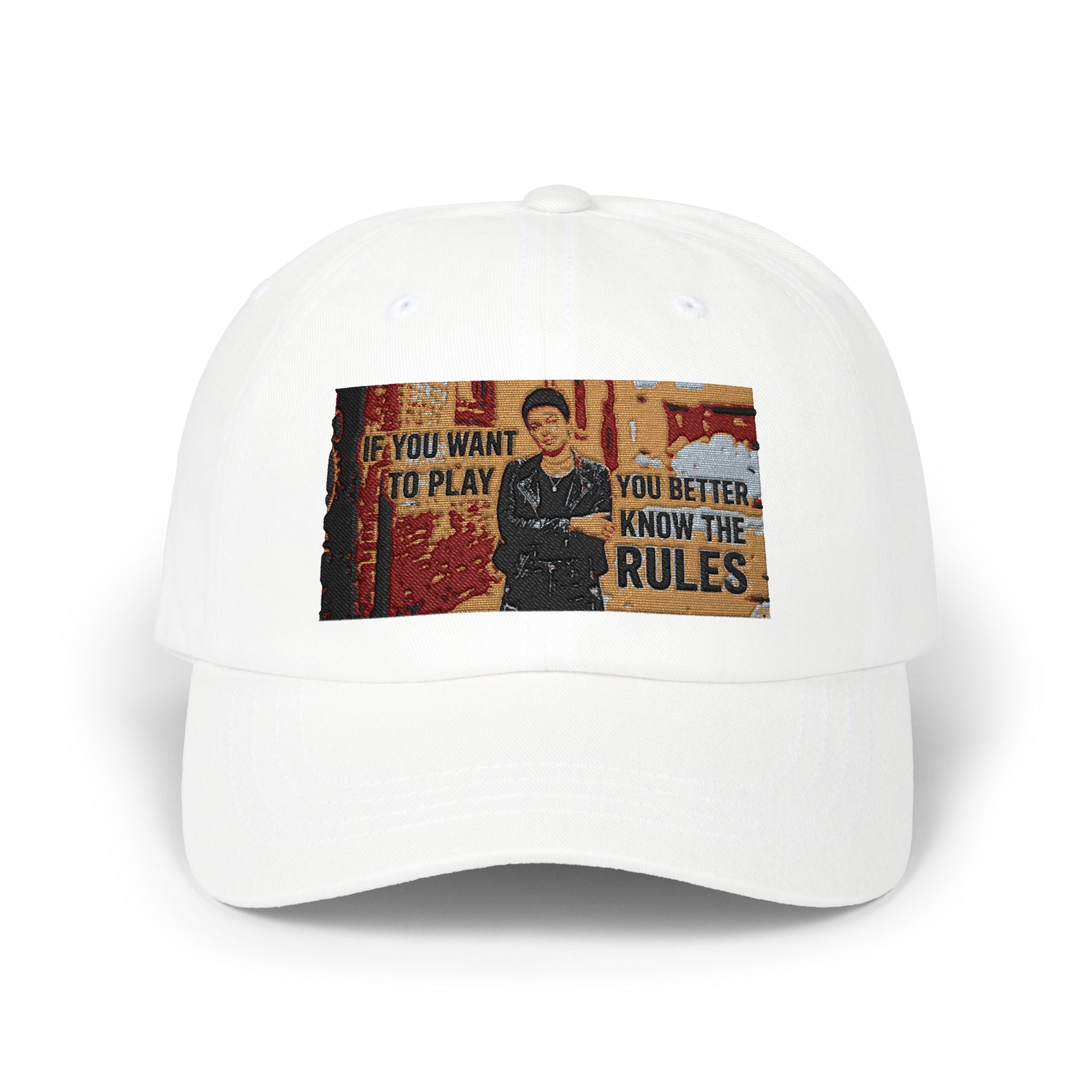 Dad Cap – "You Want to Play? You Better Know the Rules" Vintage Street Art Embroidered Hat