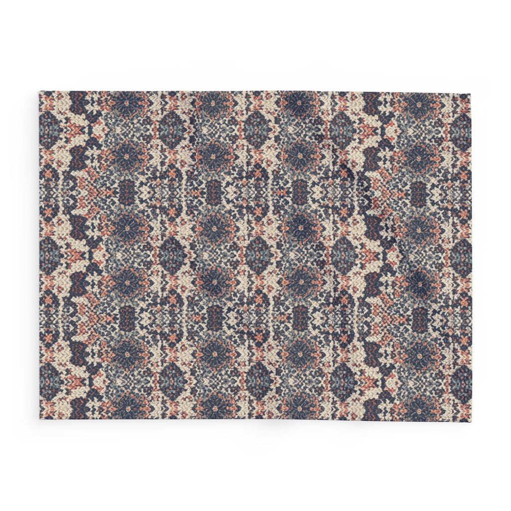 Fleece Blanket — Arctic Winter Kaleidoscope Pattern Cozy Throw