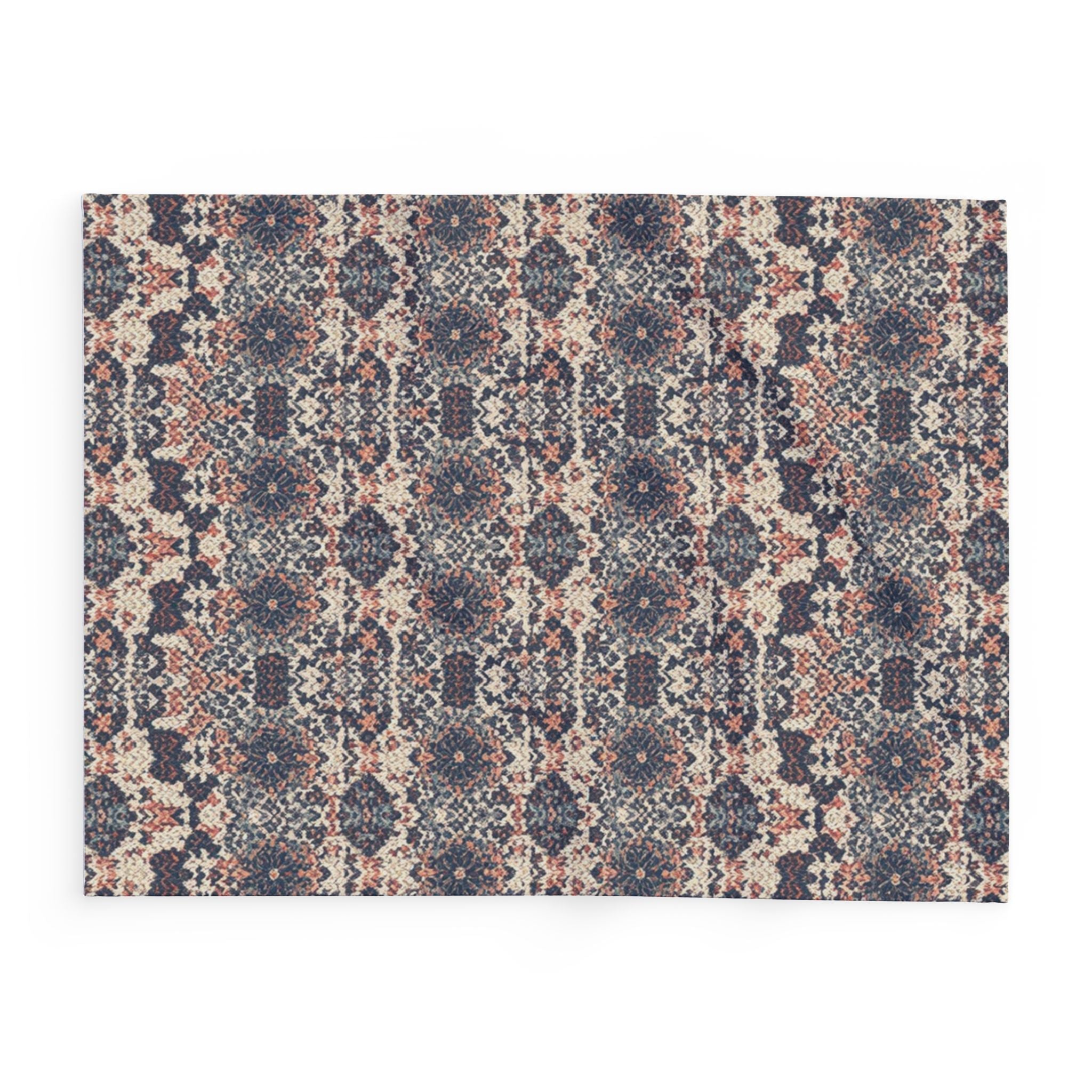 Fleece Blanket — Arctic Winter Kaleidoscope Pattern Cozy Throw