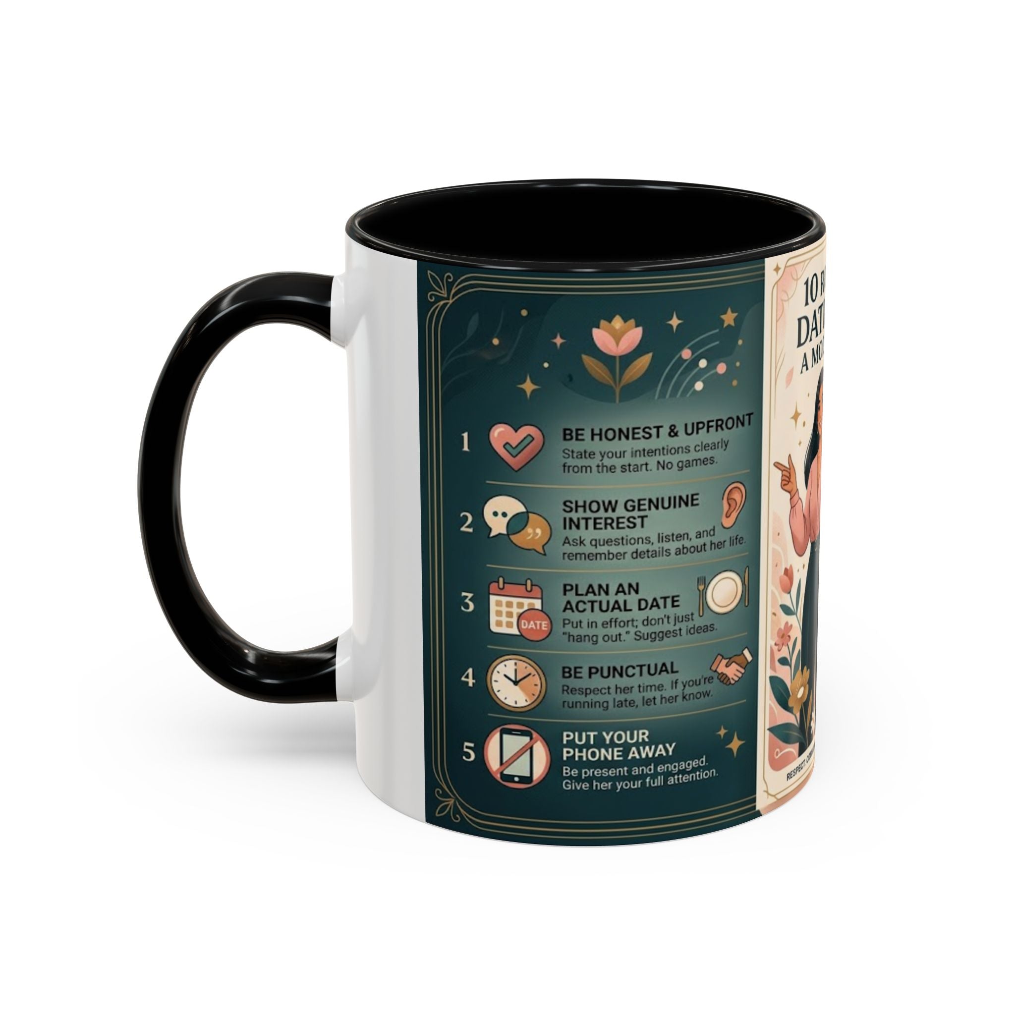 Coffee Mug - “10 Rules for Dating Her: A Modern Guide” Accent Ceramic Mug