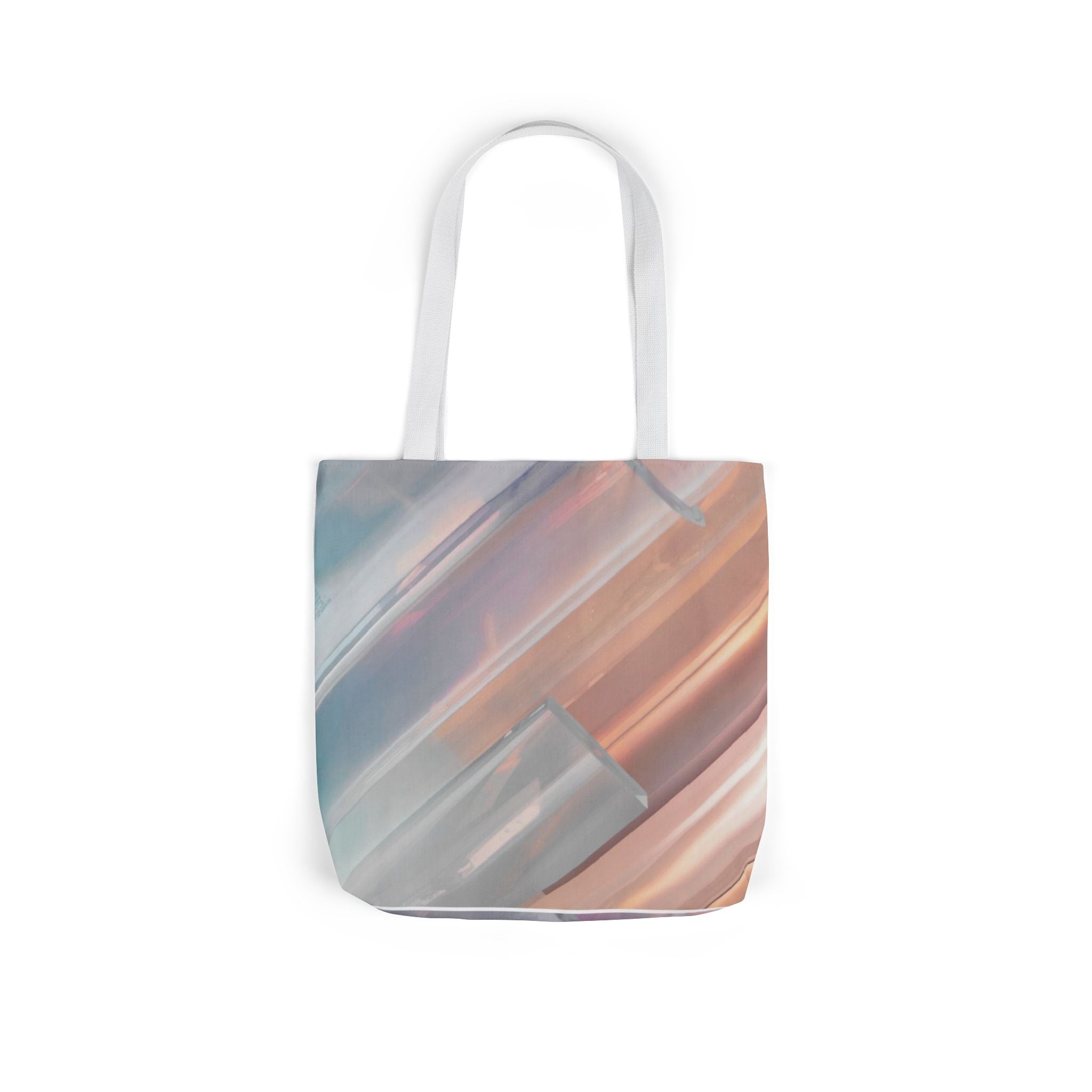 Abstract Pastel Brushstroke Canvas Tote — Artistic Watercolor Shoulder Bag