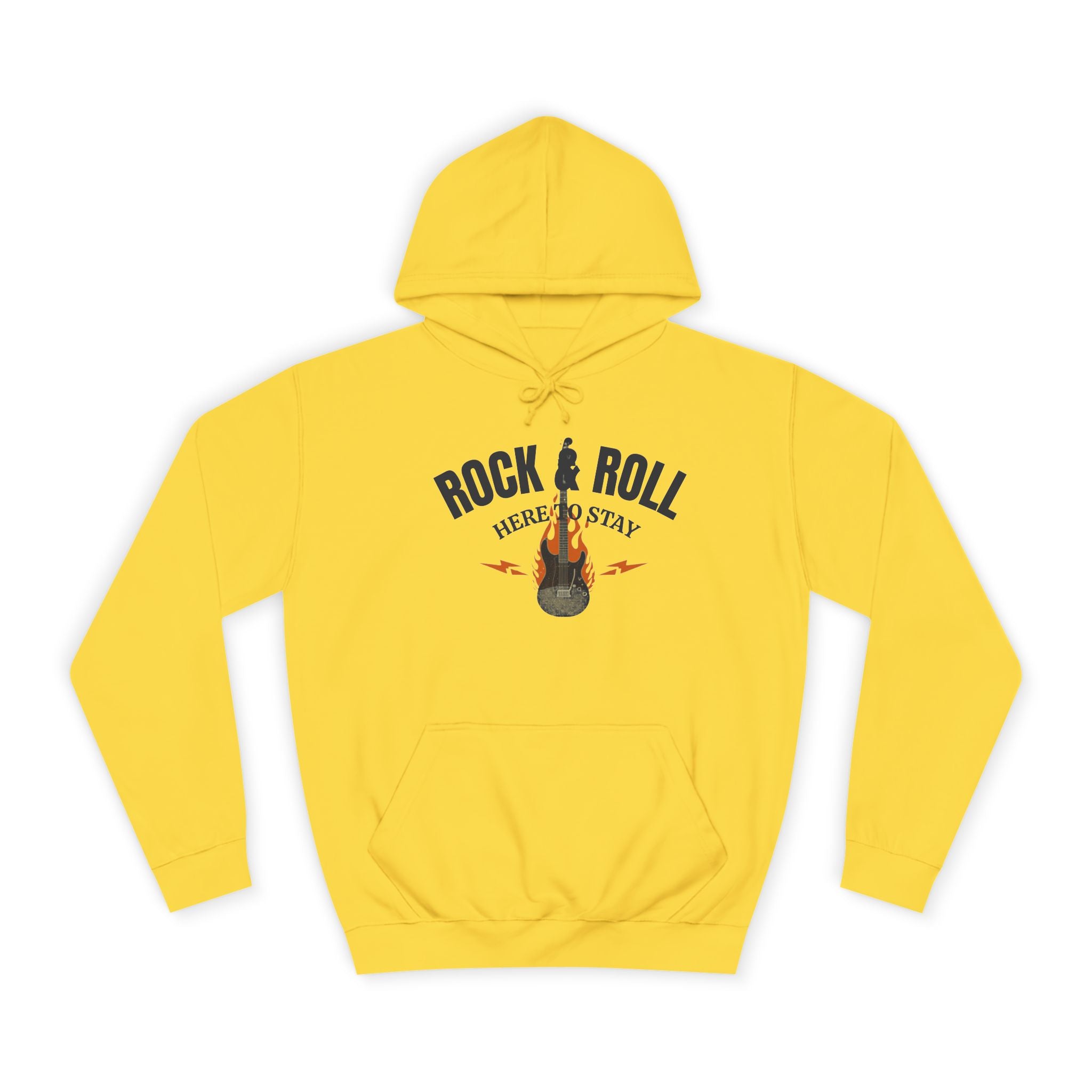 Rock & Roll Flame Guitar Hoodie — Vintage Music College Sweatshirt