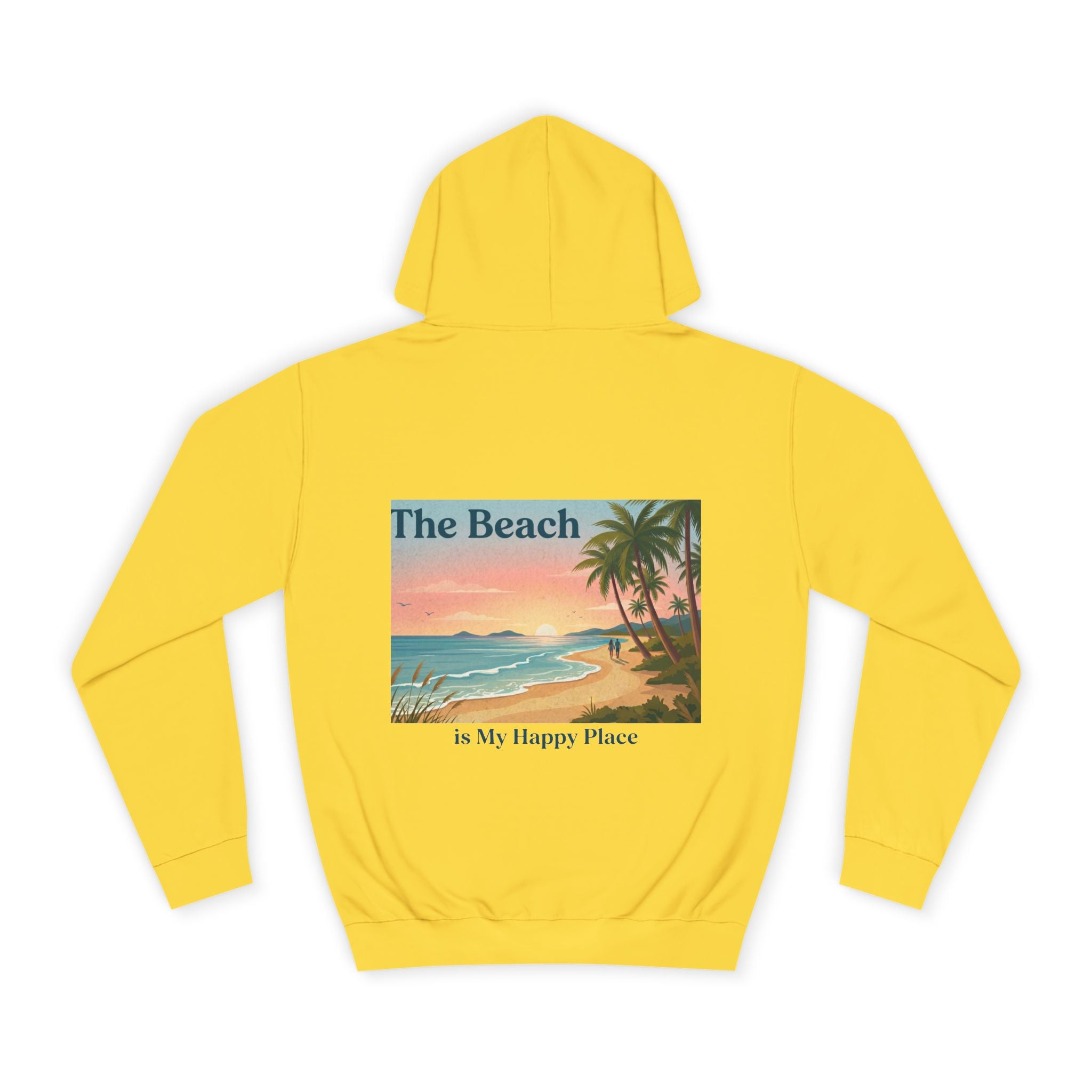 Beach Scene Hoodie — "The Beach" Retro Sunset Palm Design