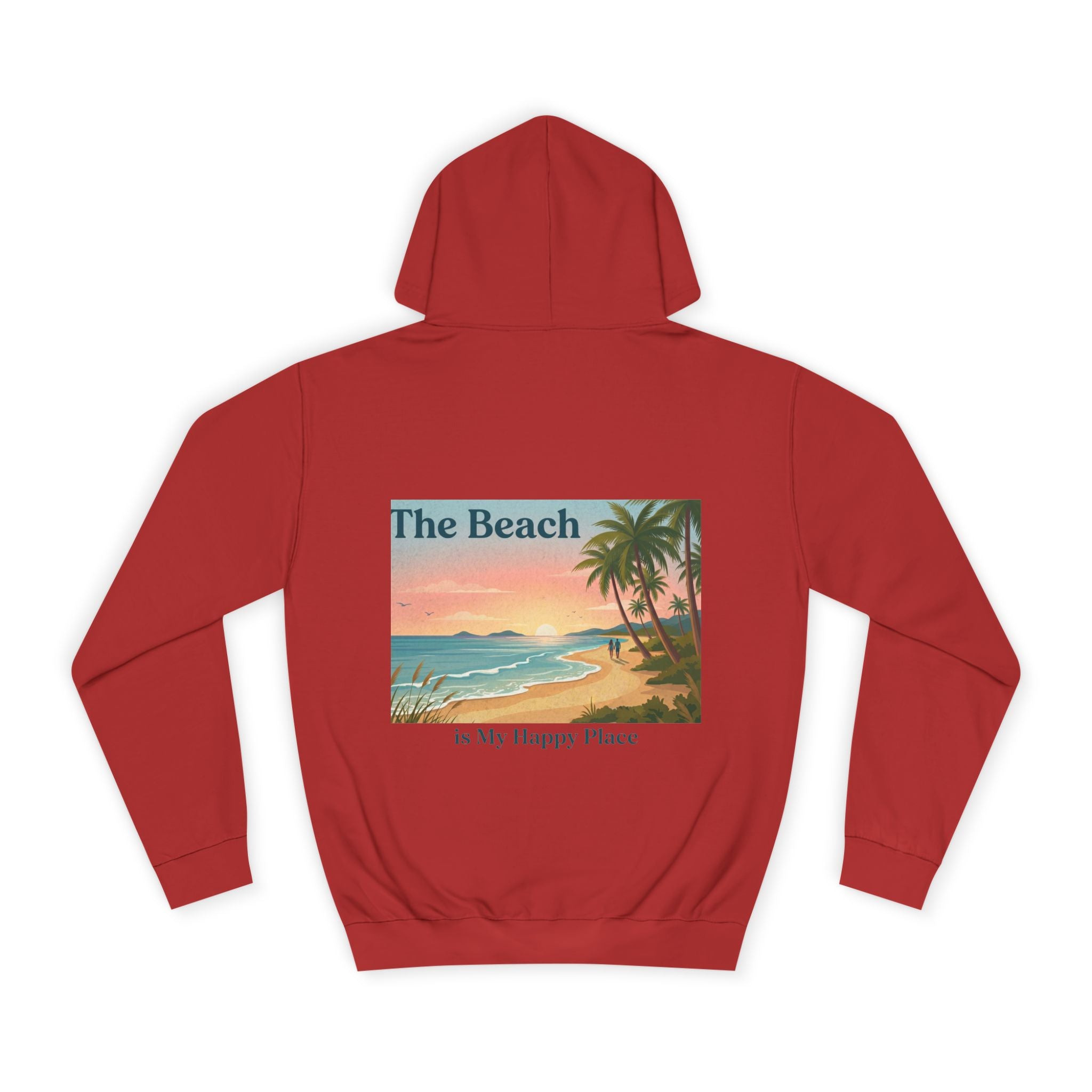 Beach Scene Hoodie — "The Beach" Retro Sunset Palm Design