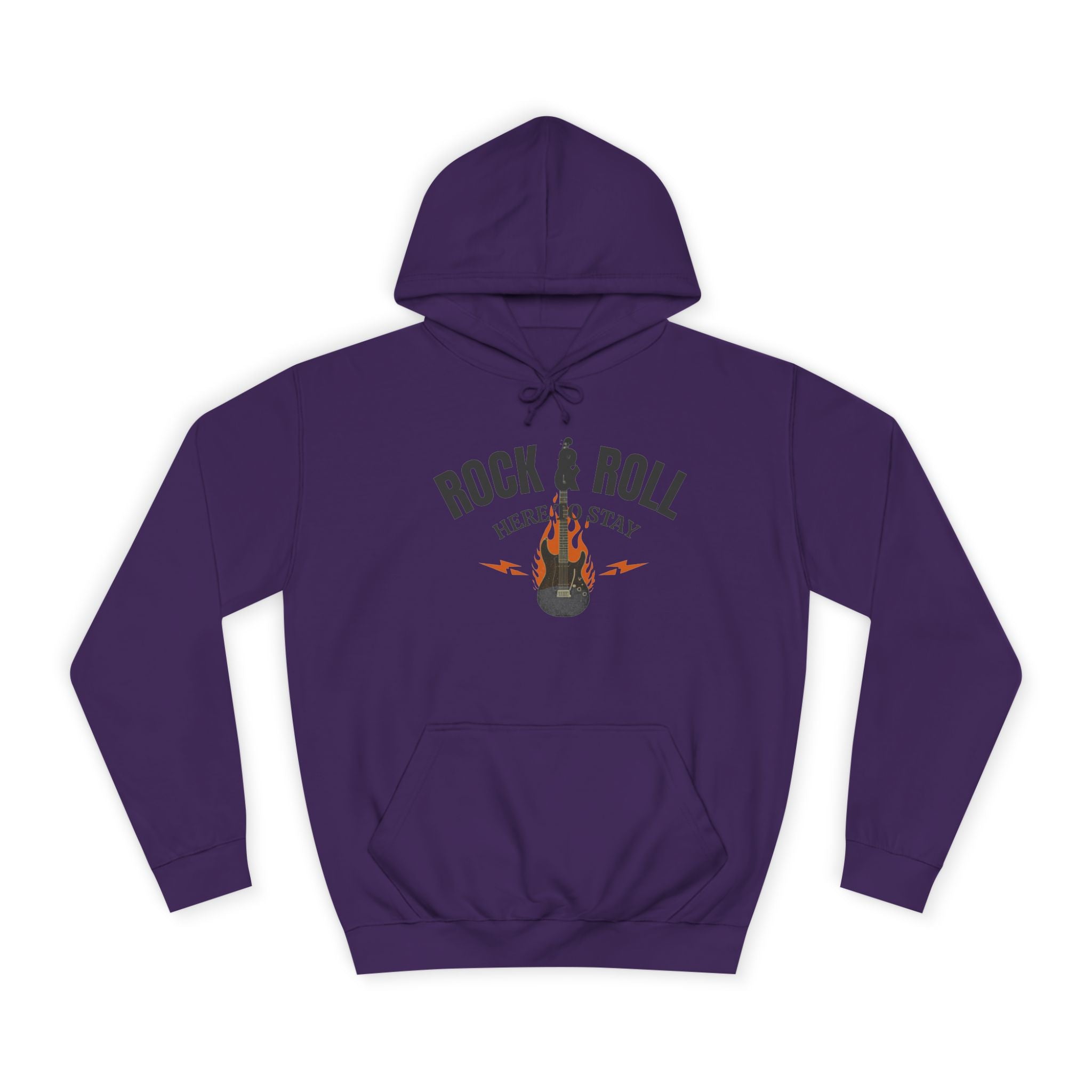 Rock & Roll Flame Guitar Hoodie — Vintage Music College Sweatshirt