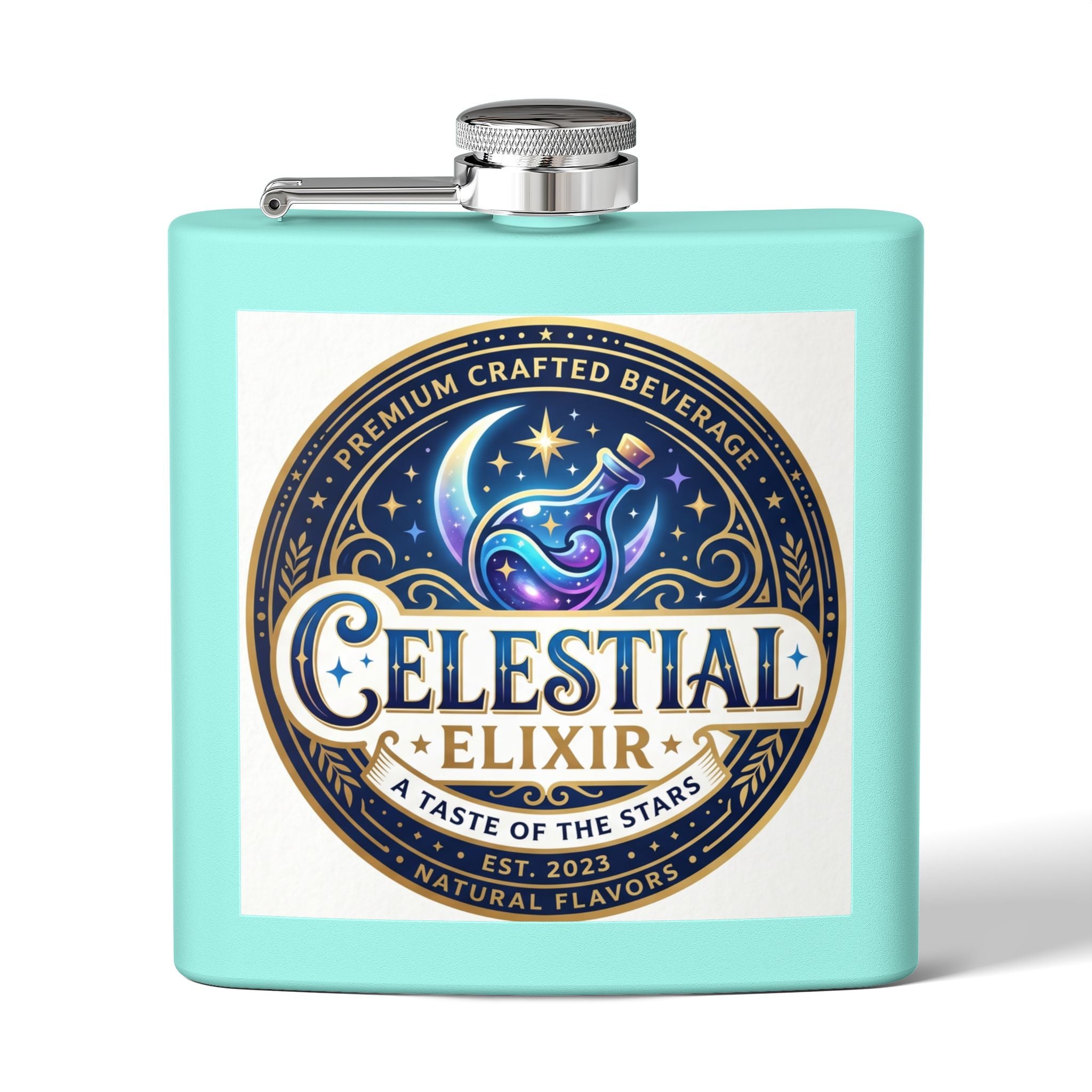Flask — Celestial Elixir Stainless Steel 6oz Hip Flask