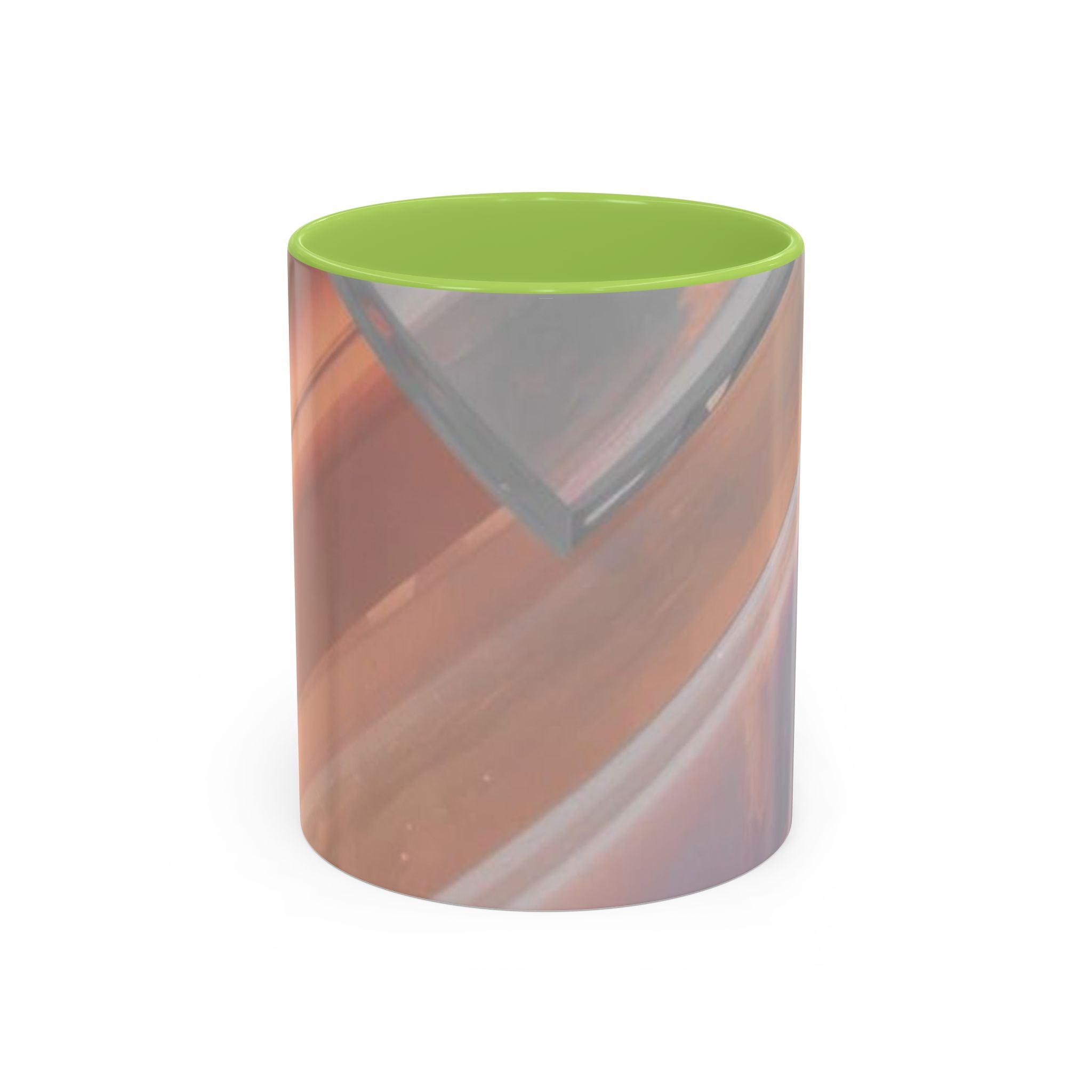 Abstract Peach Swirl Accent Coffee Mug — Modern Aesthetic Ceramic Mug