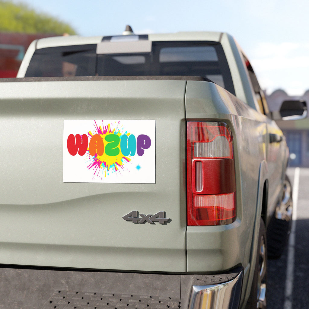 Car Magnet — Colorful "WAZUP" Splash Design