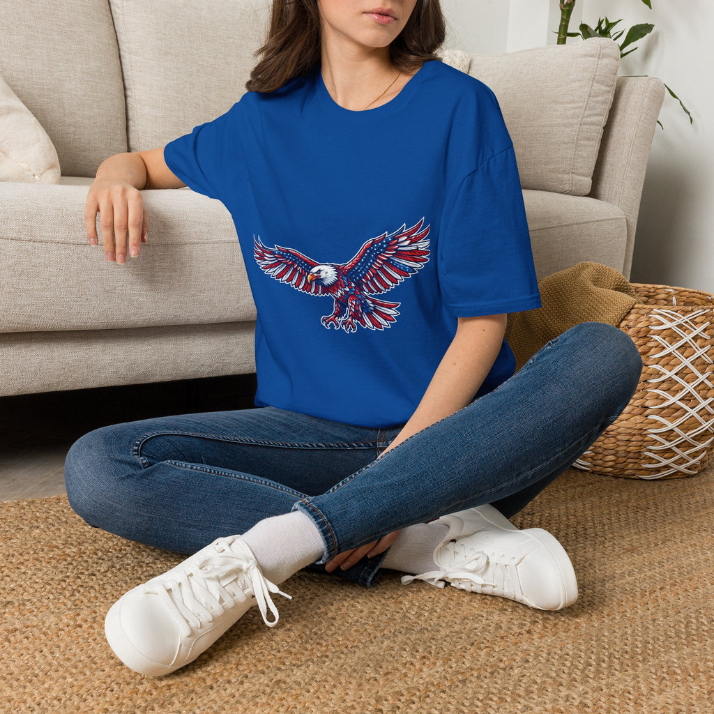 Patriotic Eagle T-Shirt — Red White & Blue Flying Eagle Tee