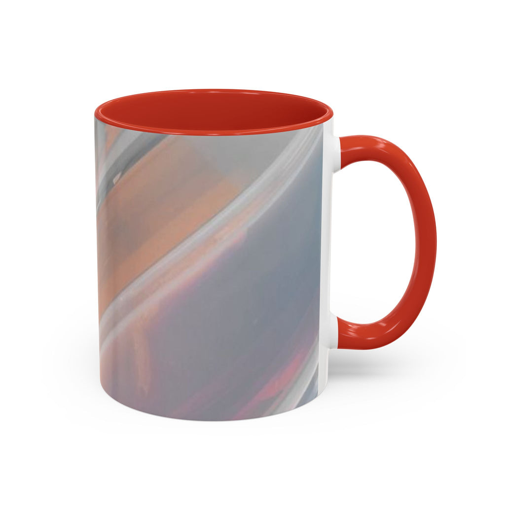 Abstract Peach Swirl Accent Coffee Mug — Modern Aesthetic Ceramic Mug
