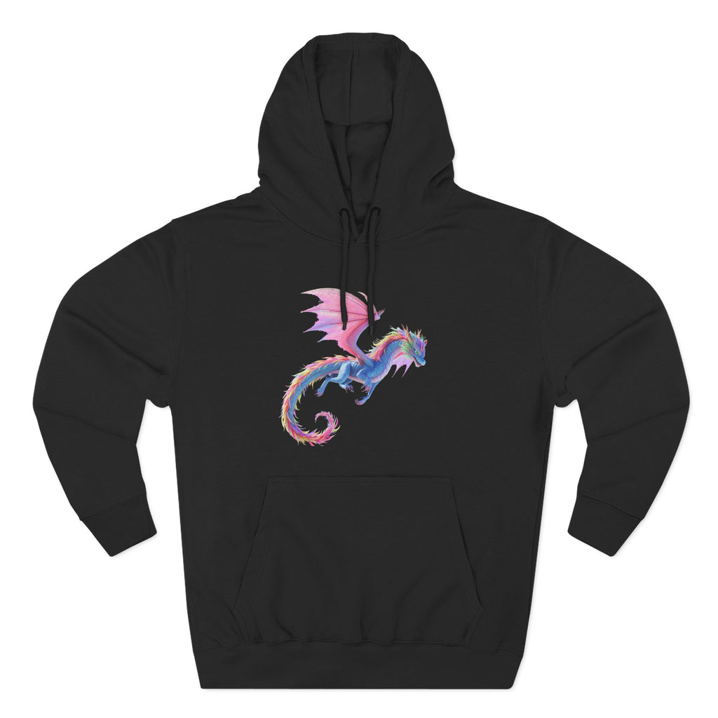 Dragon Watercolor Hoodie — Pastel Fantasy Flying Dragon Sweatshirt
