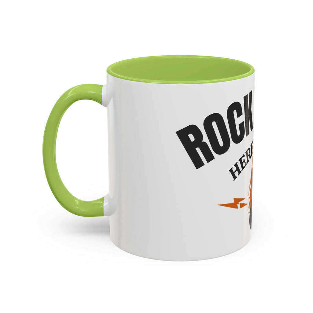 Rock & Roll Coffee Mug – "Here to Stay" Accent Ceramic Mug (11/15oz)