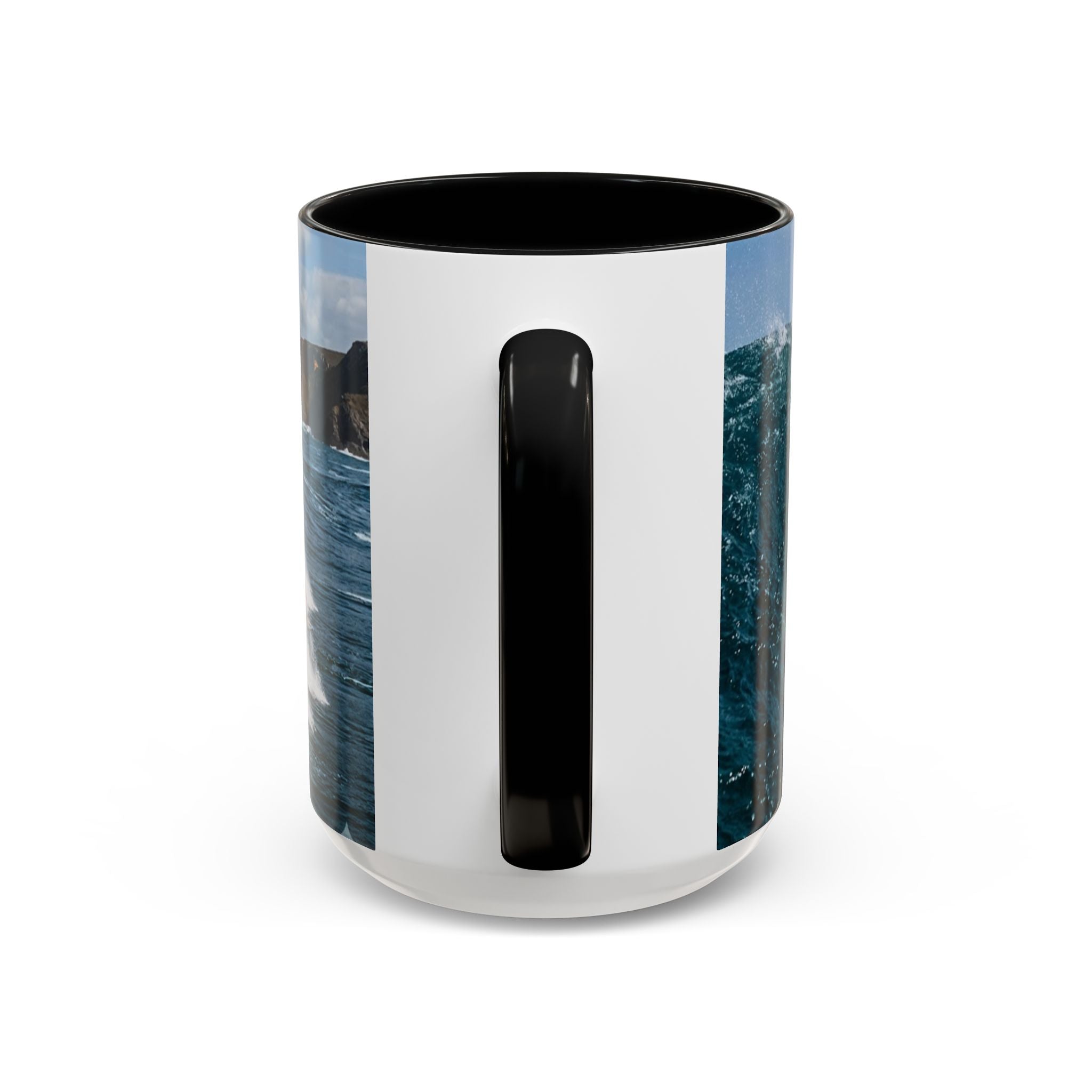 Surfing Wave Accent Coffee Mug — Ocean Beach Surfboard Photo 11/15oz
