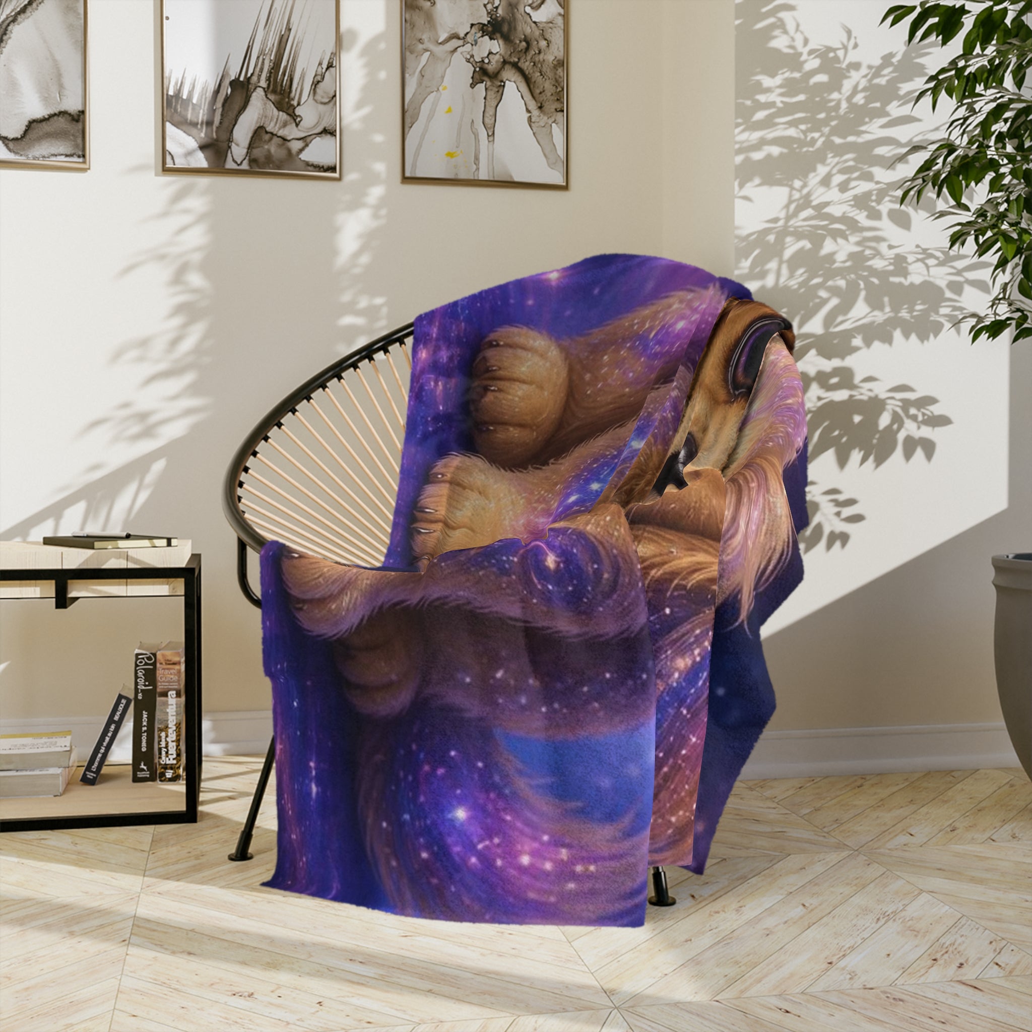 Personalized Galaxy Puppy Velveteen Microfiber Blanket – Cute 'Lily' Dog Design, Cozy Gift for Kids & Pet Lovers