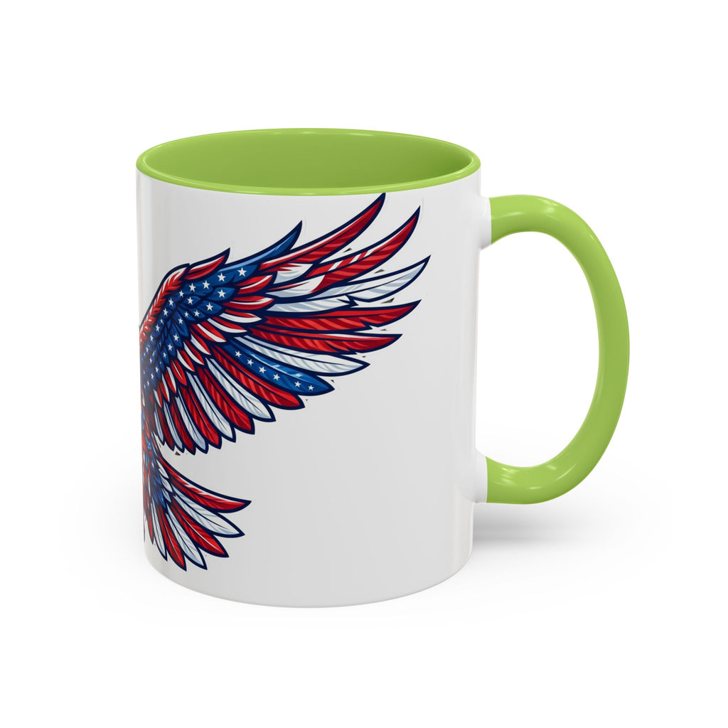 Patriotic Eagle Accent Coffee Mug — Red White & Blue Flying Eagle (11/15oz)
