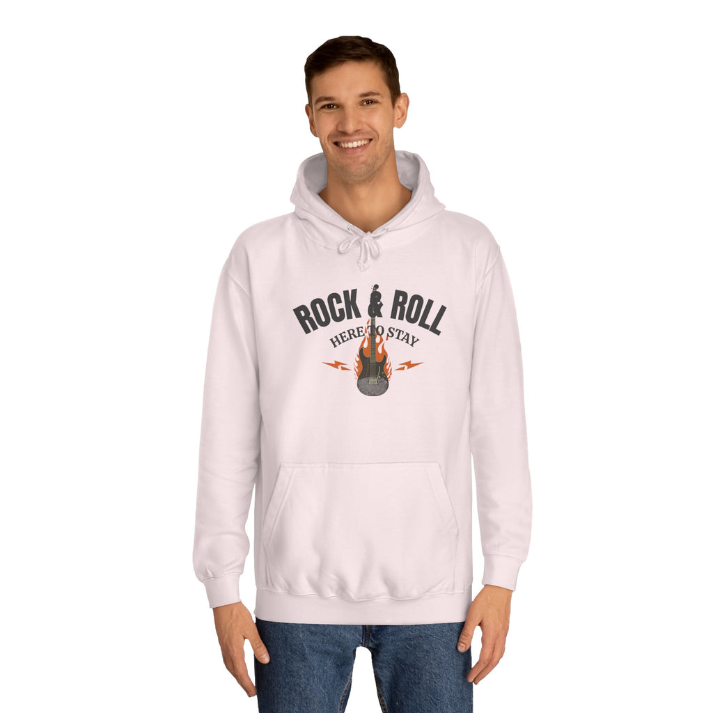 Rock & Roll Flame Guitar Hoodie — Vintage Music College Sweatshirt
