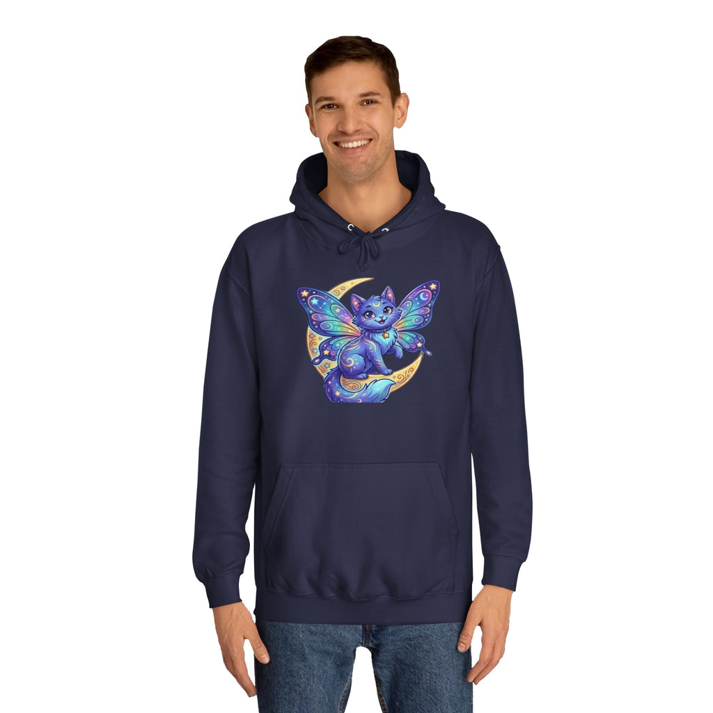 Butterfly Cat Hoodie — Cosmic Purple Kitty Graphic Pullover