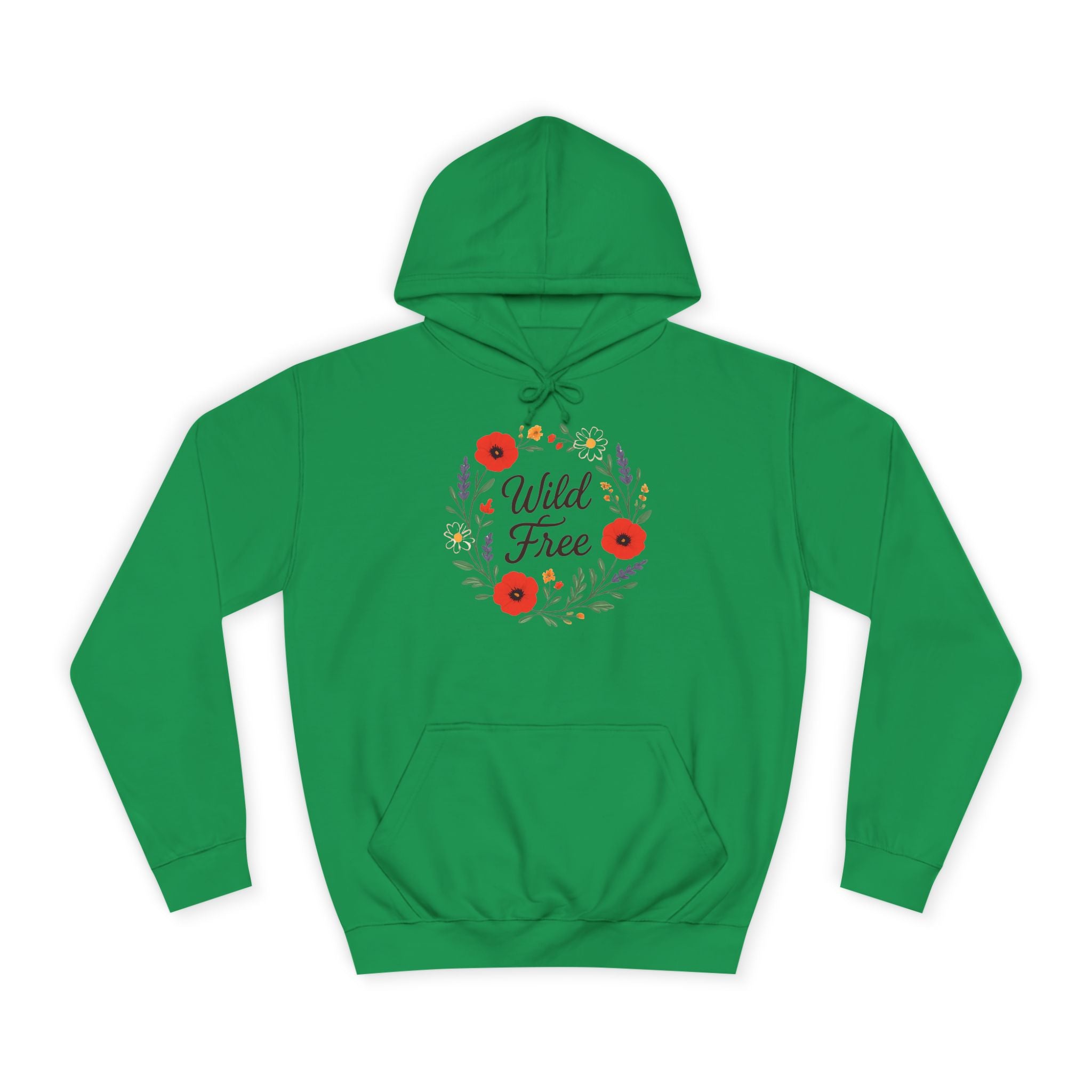Wild & Free Floral Hoodie — Women's Boho Inspirational Sweatshirt