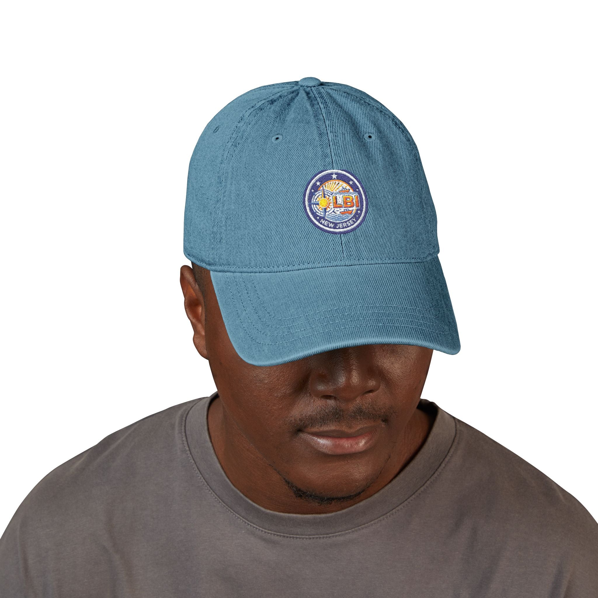 Embroidered 'LBJ' Retro Patch Denim Hat — Vintage Baseball Cap