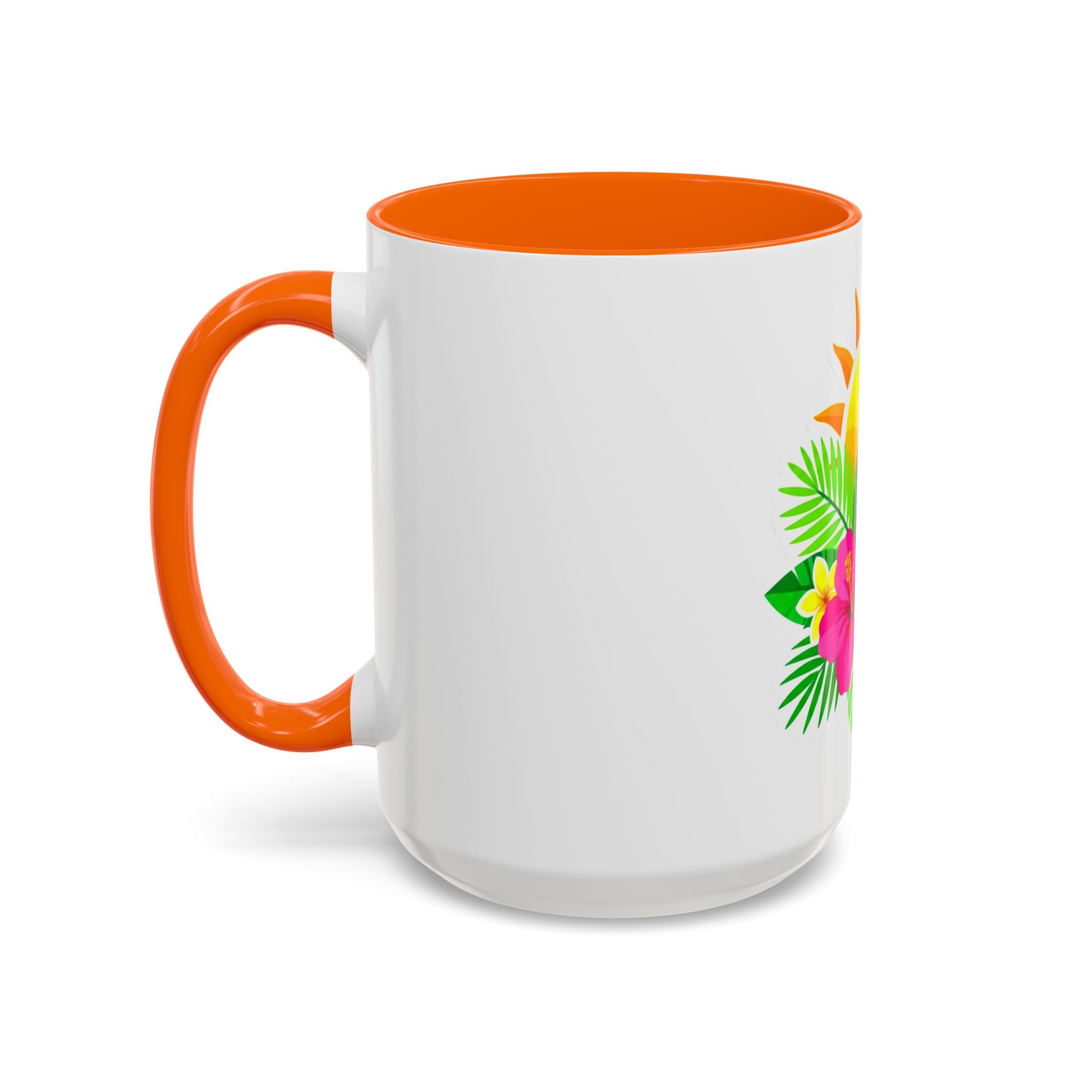 Tropical Sunrise Coffee Mug — Hibiscus Floral Travel Coffee Cup (11/15oz)