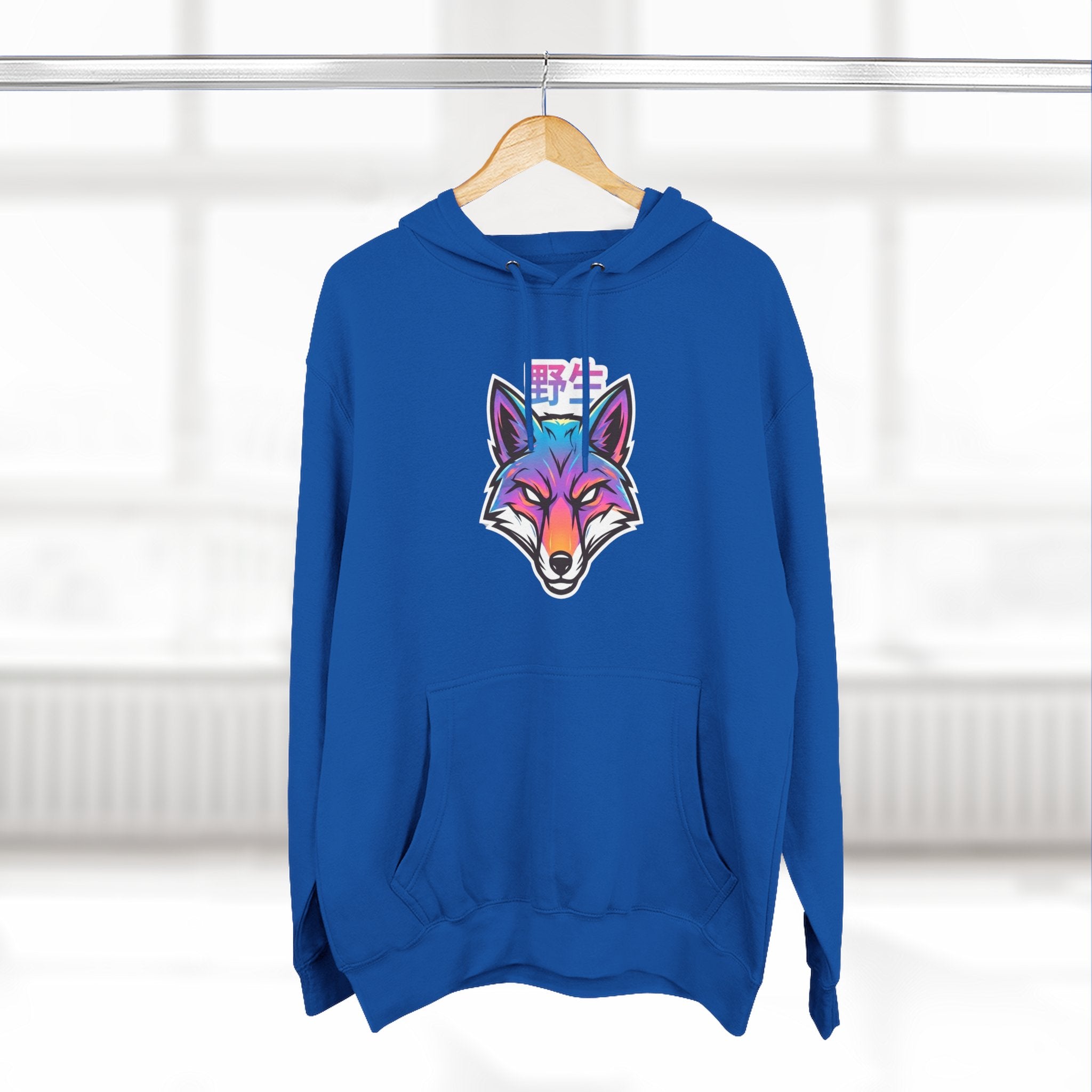 Neon Fox Hoodie — Vibrant Rainbow Fox Head Pullover