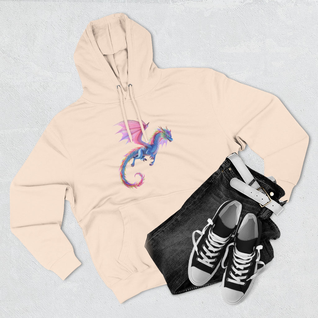 Dragon Watercolor Hoodie — Pastel Fantasy Flying Dragon Sweatshirt