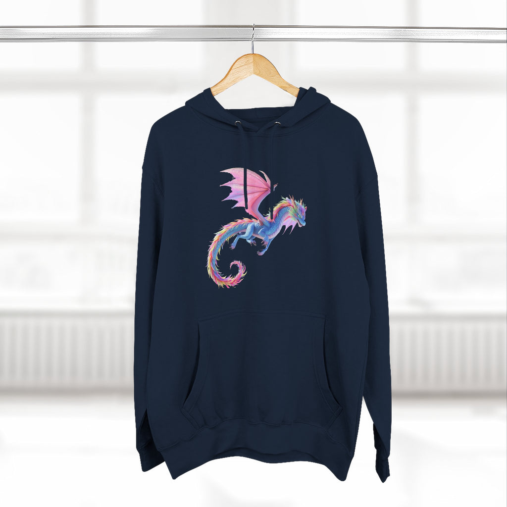 Dragon Watercolor Hoodie — Pastel Fantasy Flying Dragon Sweatshirt
