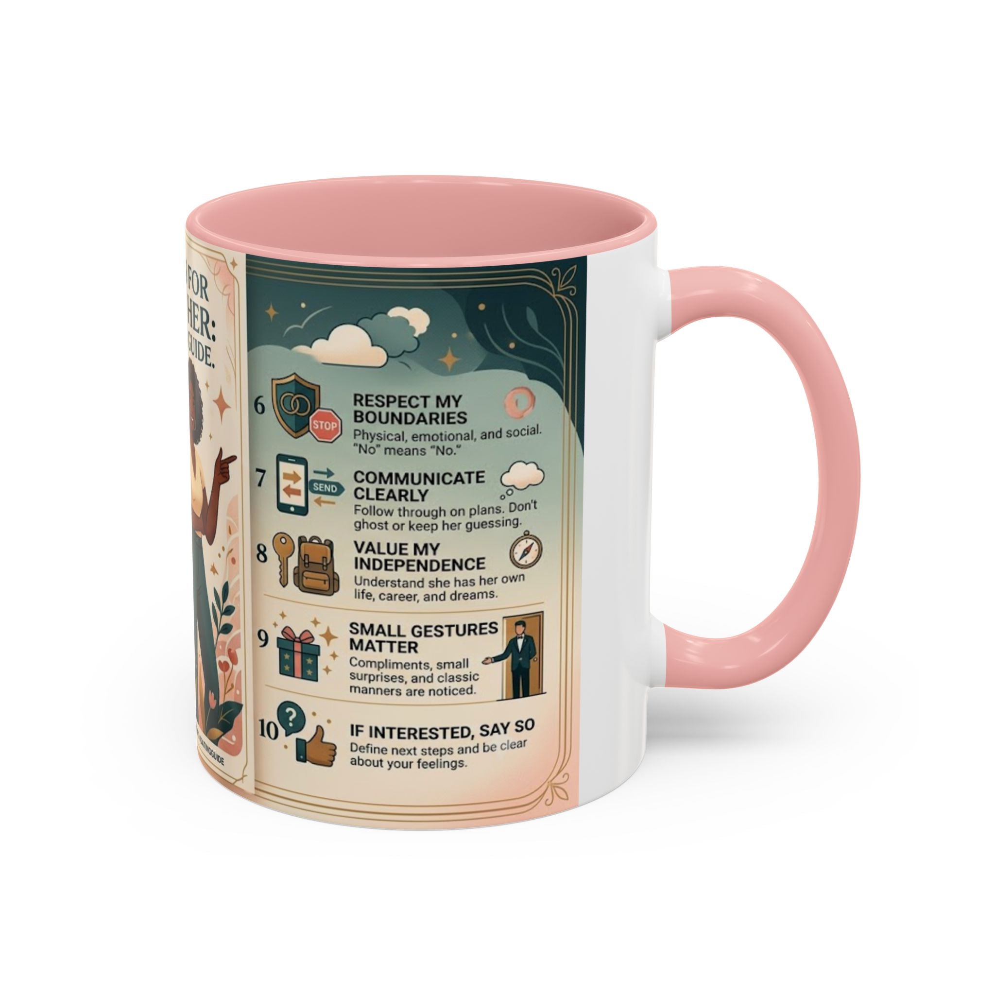 Coffee Mug - “10 Rules for Dating Her: A Modern Guide” Accent Ceramic Mug