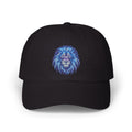 Lion Head Dad Cap — Blue Watercolor Embroidered Baseball Hat