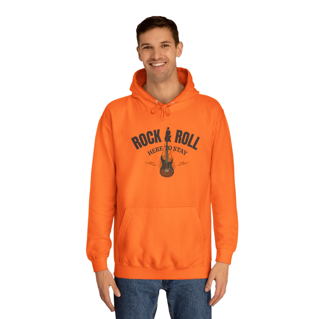 Rock & Roll Flame Guitar Hoodie — Vintage Music College Sweatshirt