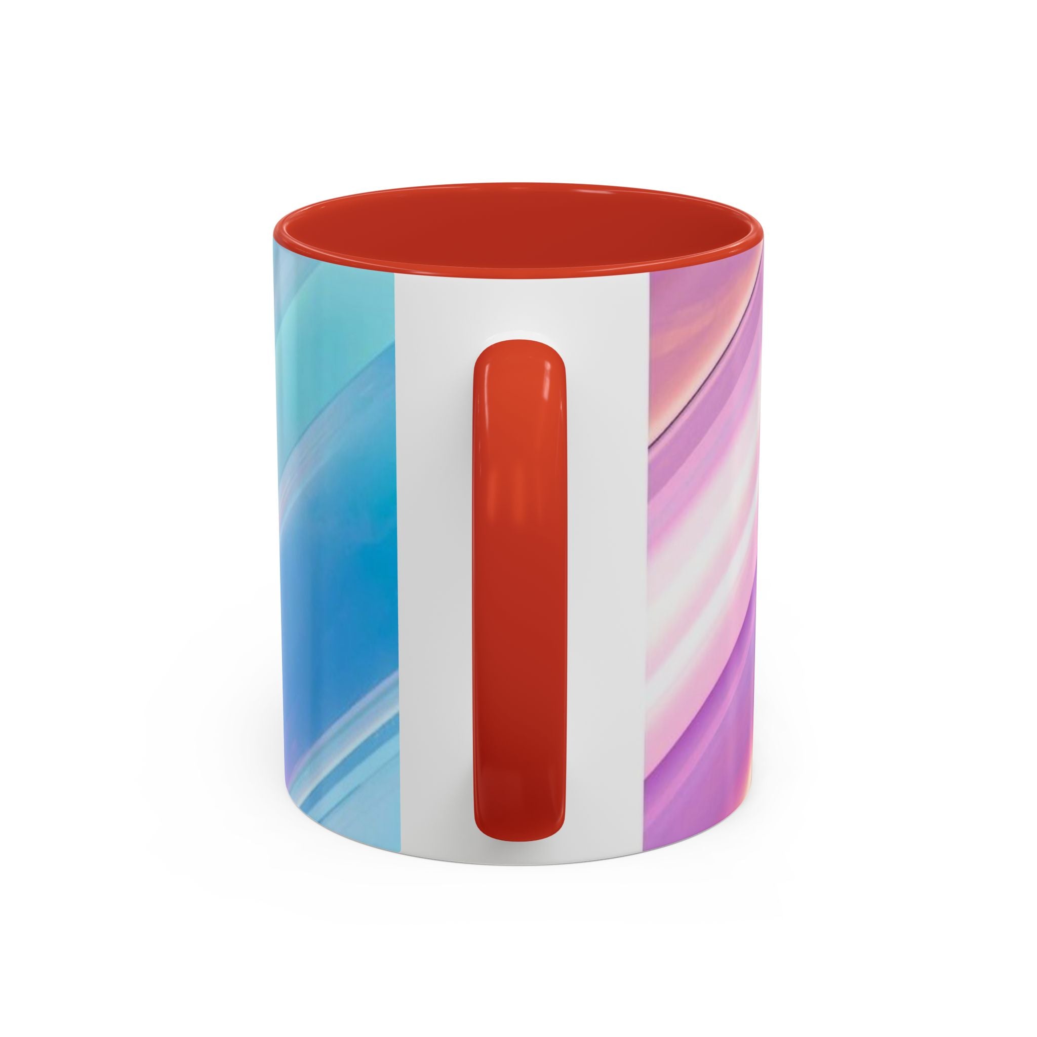 Pastel Swirl Accent Coffee Mug — Iridescent Pink & Blue 11/15oz