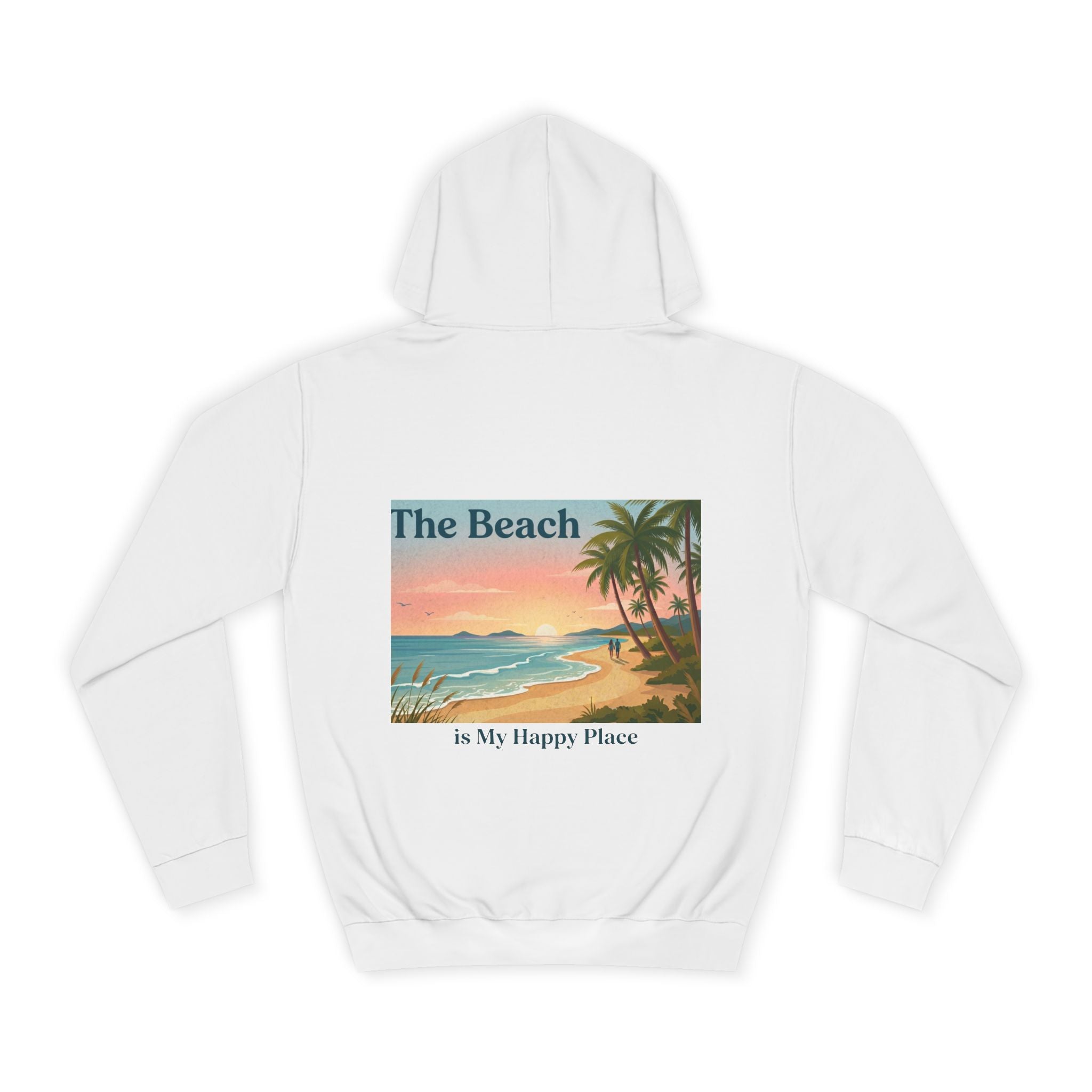 Beach Scene Hoodie — "The Beach" Retro Sunset Palm Design