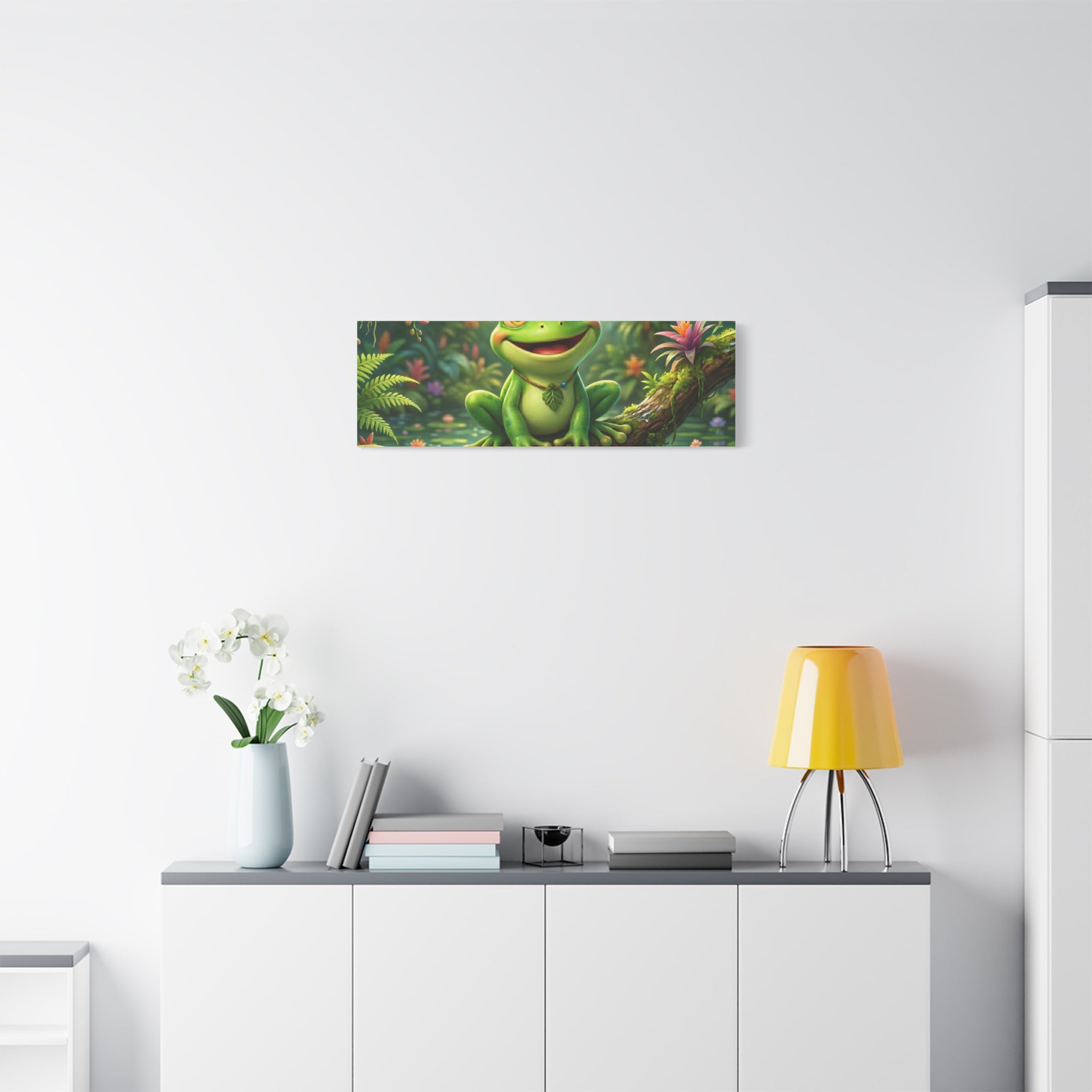 Just Frog It Canvas Wall Art — "Fully Rely on God" Inspirational Frog Print