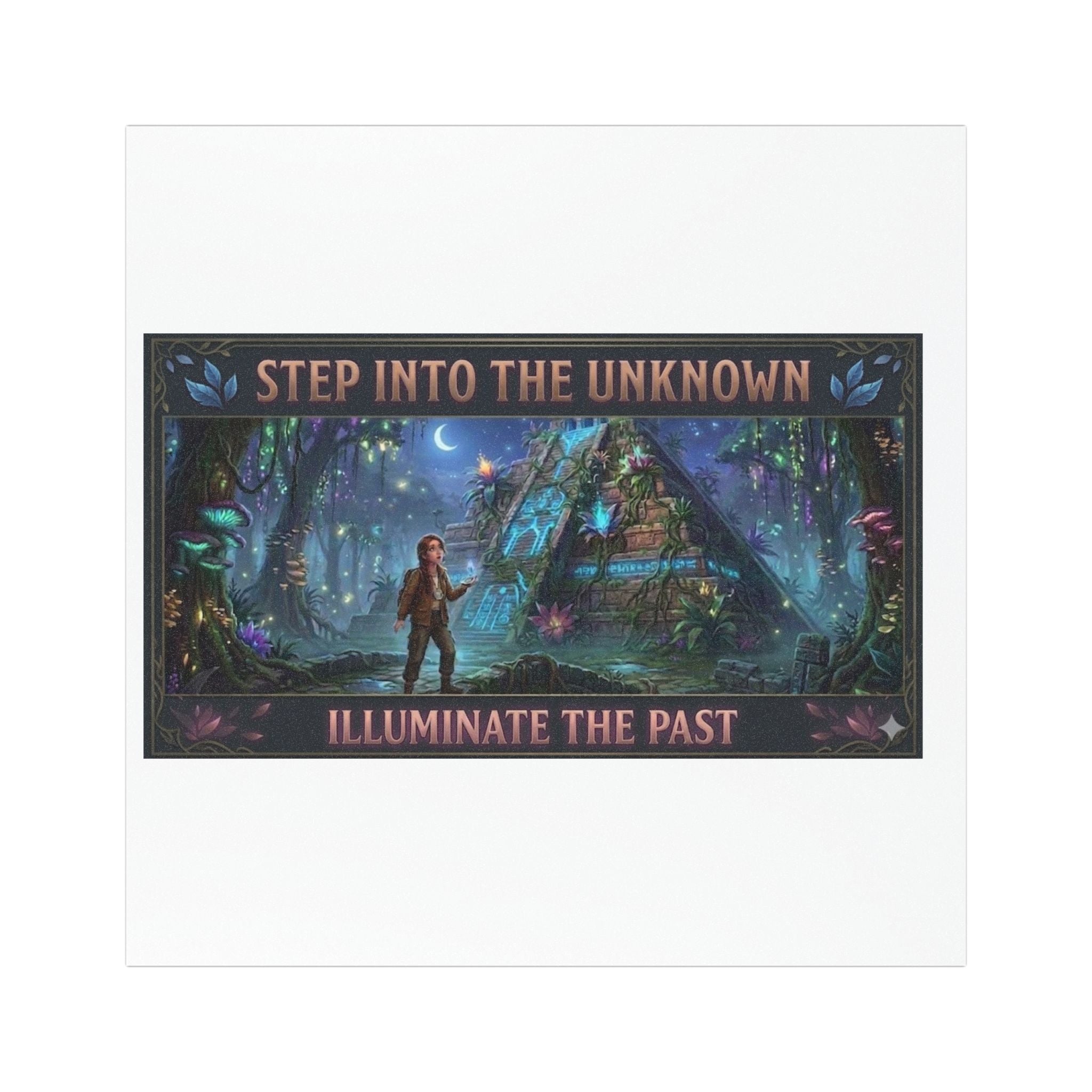 Car Magnet — "Step Into The Unknown, Illuminate The Past" Mystical Forest Design
