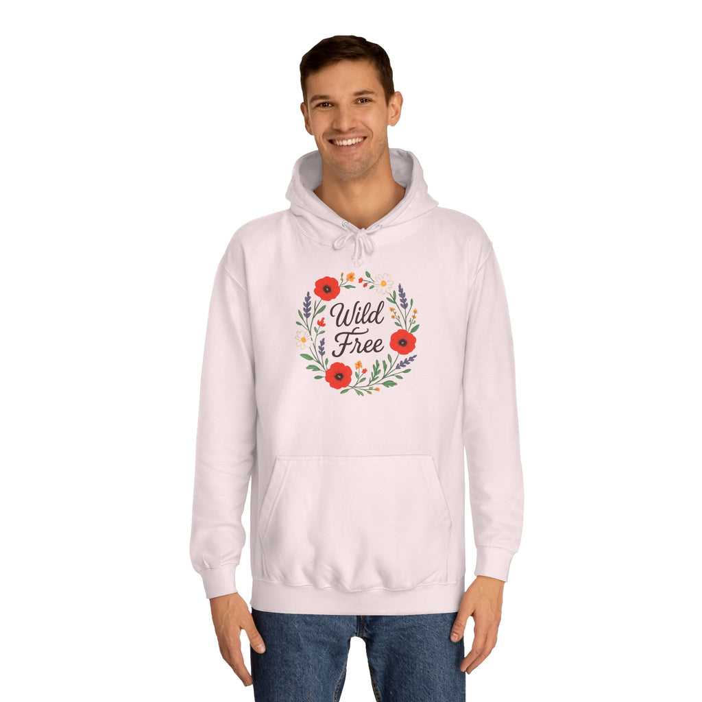 Wild & Free Floral Hoodie — Women's Boho Inspirational Sweatshirt