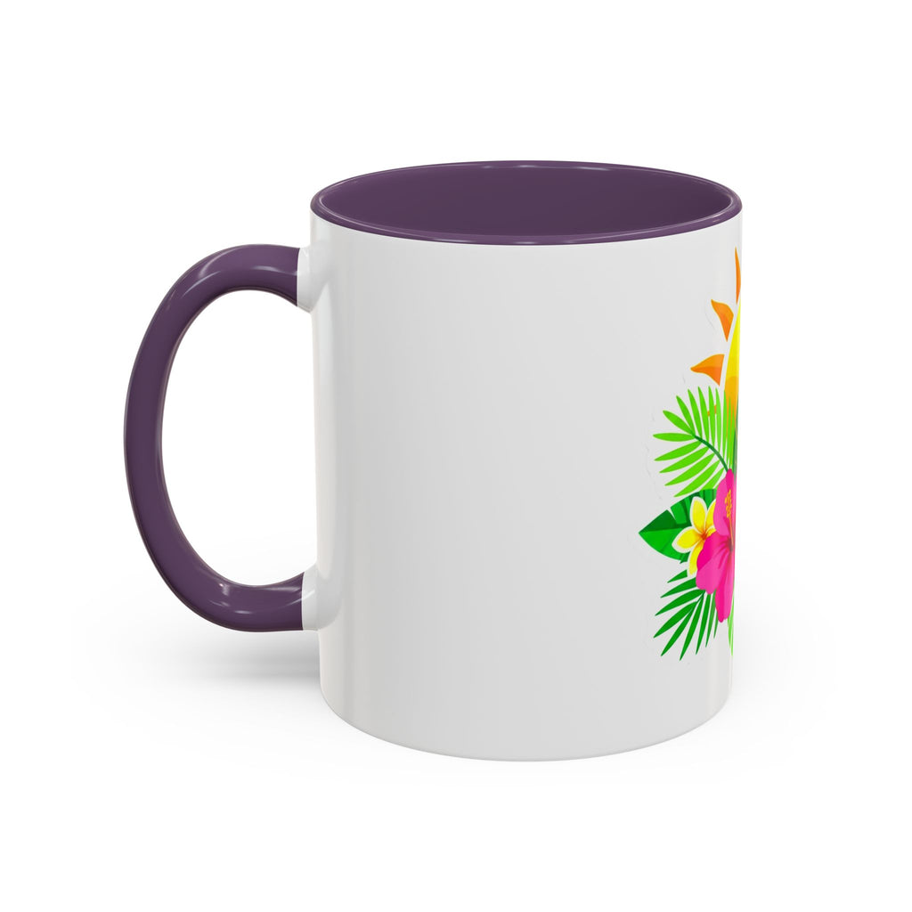 Tropical Sunrise Coffee Mug — Hibiscus Floral Travel Coffee Cup (11/15oz)