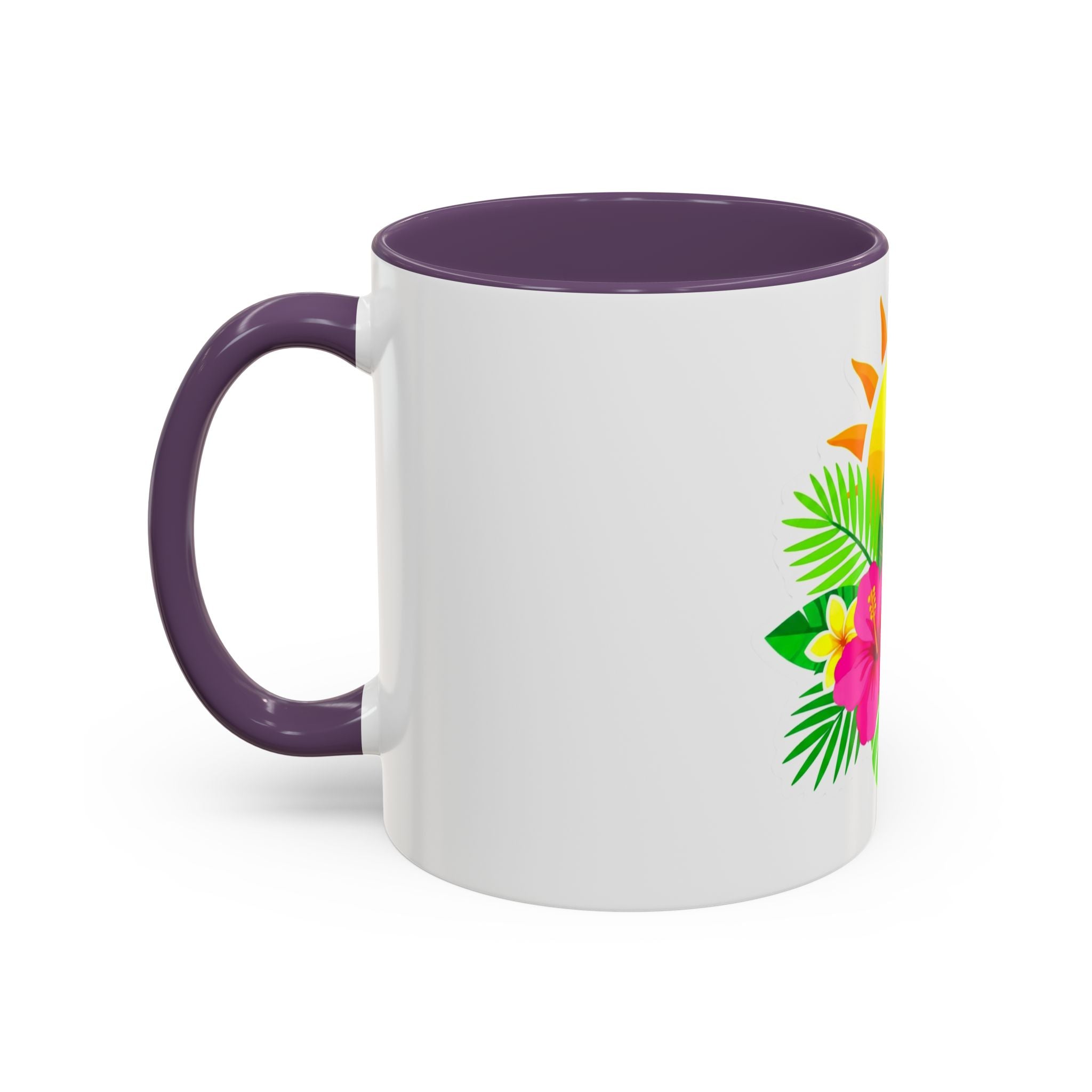 Tropical Sunrise Coffee Mug — Hibiscus Floral Travel Coffee Cup (11/15oz)