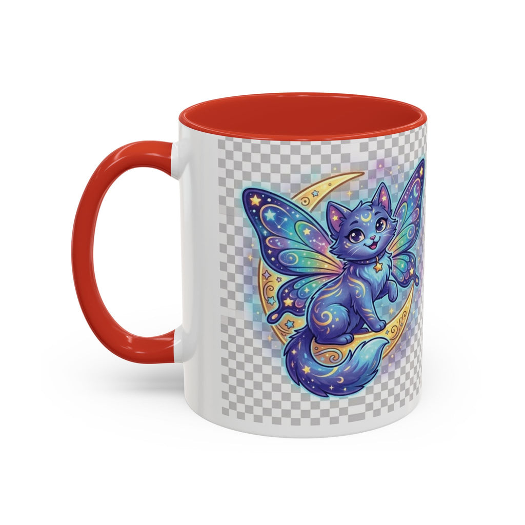 Magic Moon Cat Accent Mug — Cute Fantasy Butterfly Kitty Coffee Cup (11/15oz)