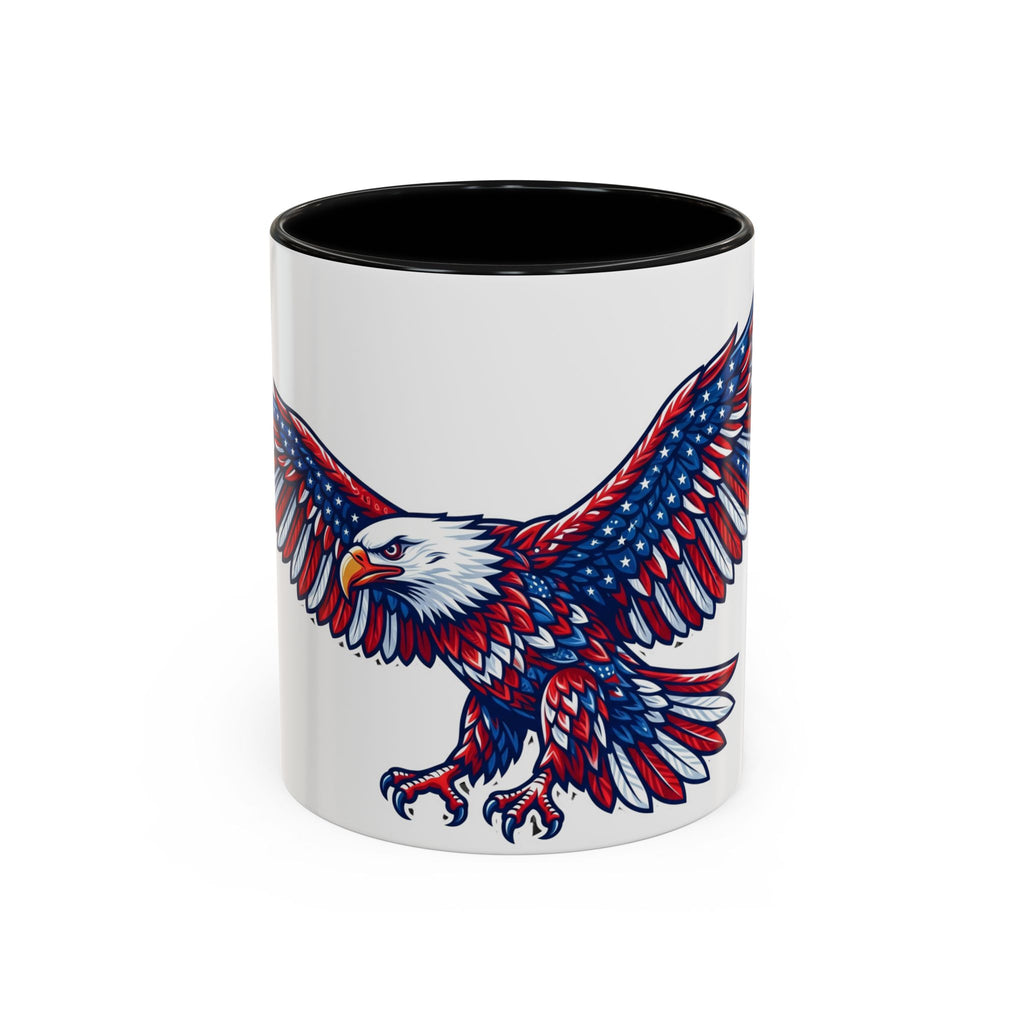 Patriotic Eagle Accent Coffee Mug — Red White & Blue Flying Eagle (11/15oz)