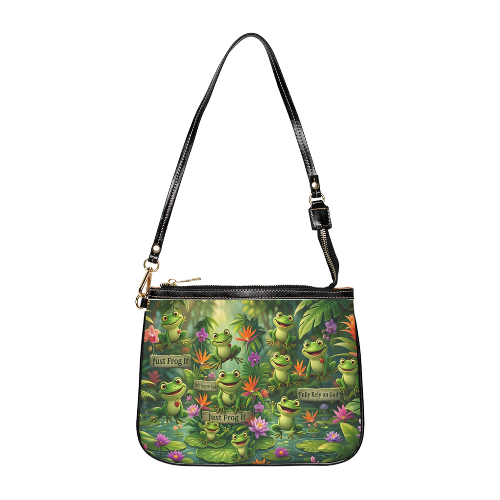 Frog Pond Shoulder Bag — 'Just Frog It' Cute Lily Pad Crossbody