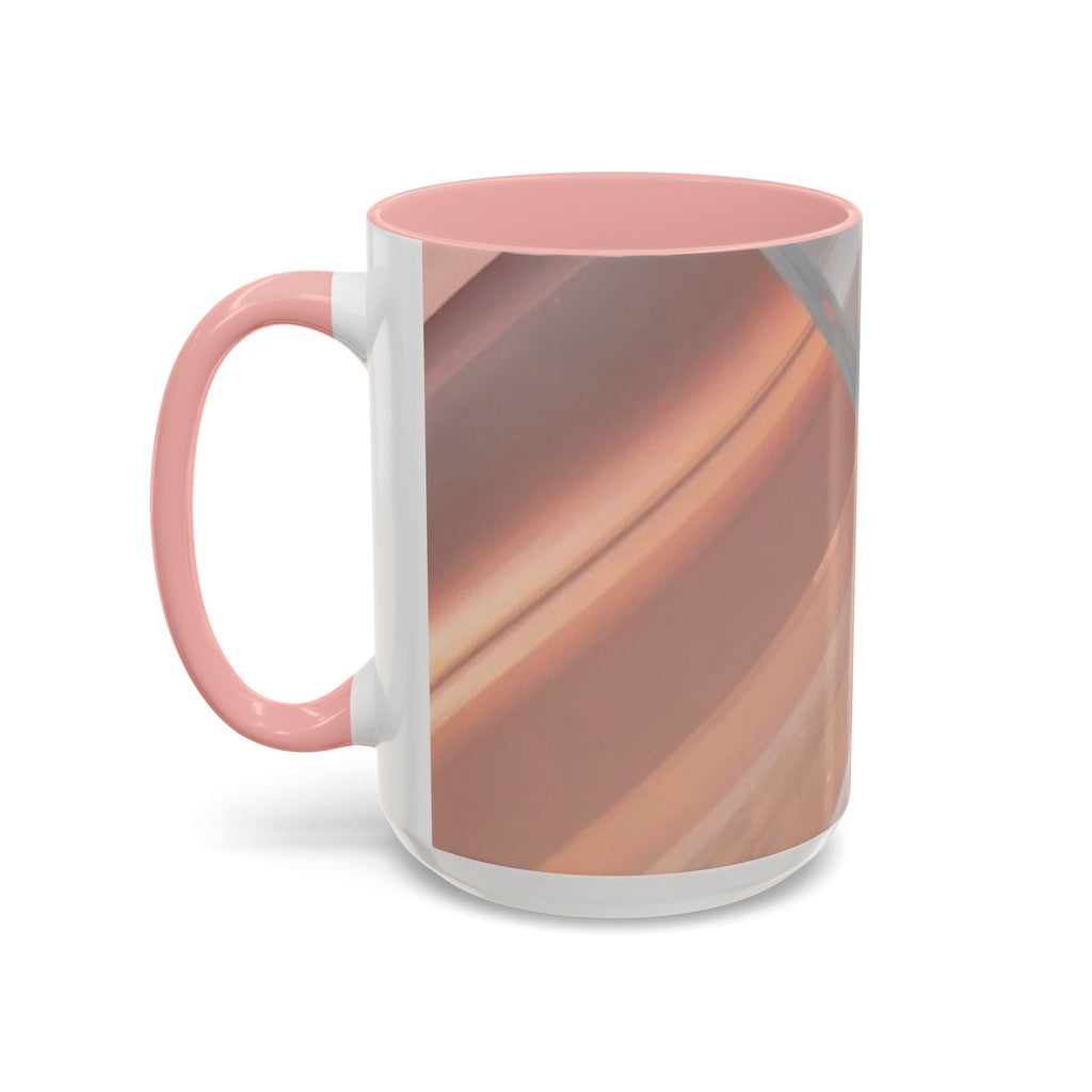 Abstract Peach Swirl Accent Coffee Mug — Modern Aesthetic Ceramic Mug